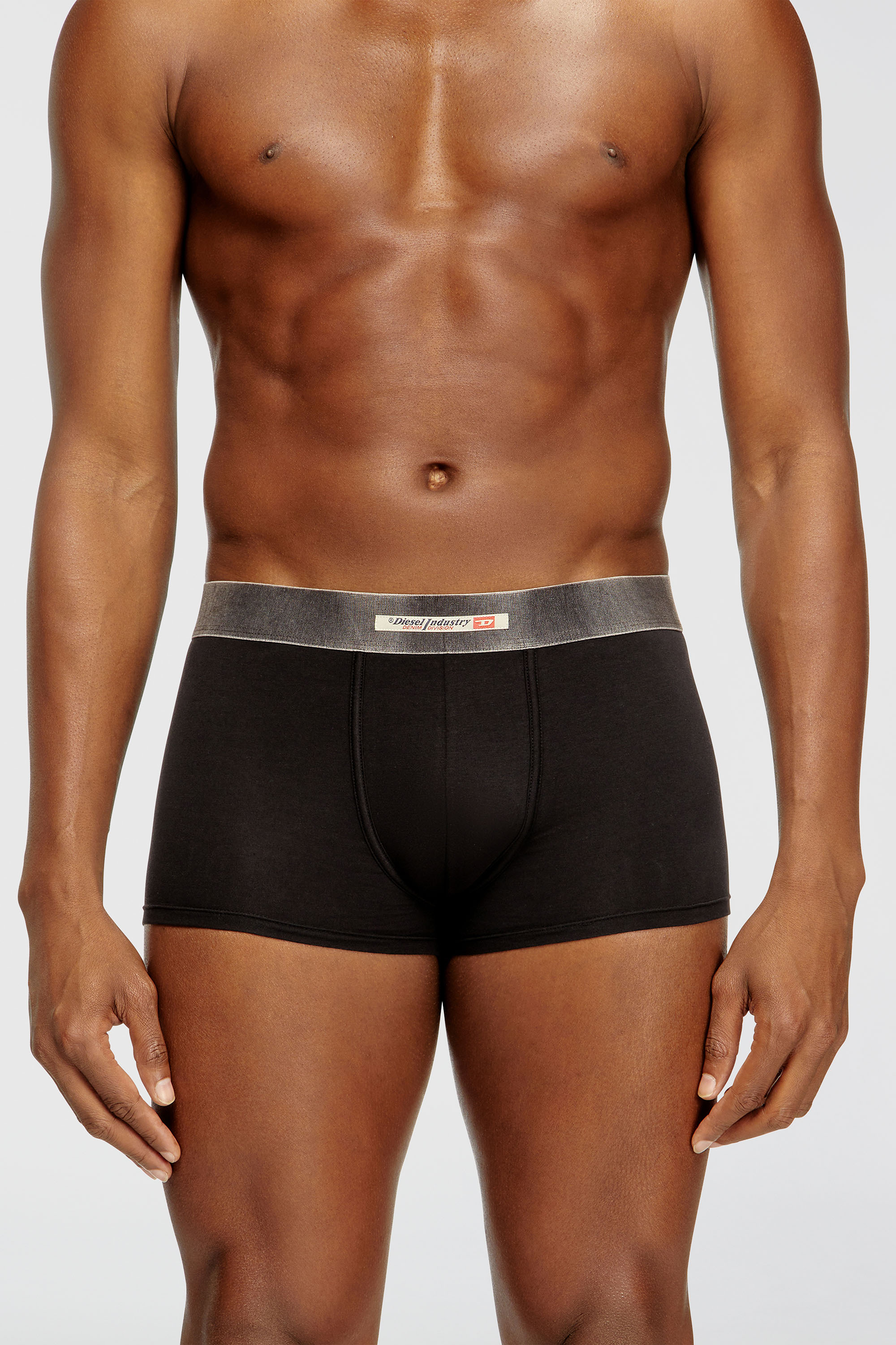 Diesel - DAMIEN-DNM-3PACK, Lot de trois boxers en coton stretch avec ceinture en satin Homme in Noir - 3