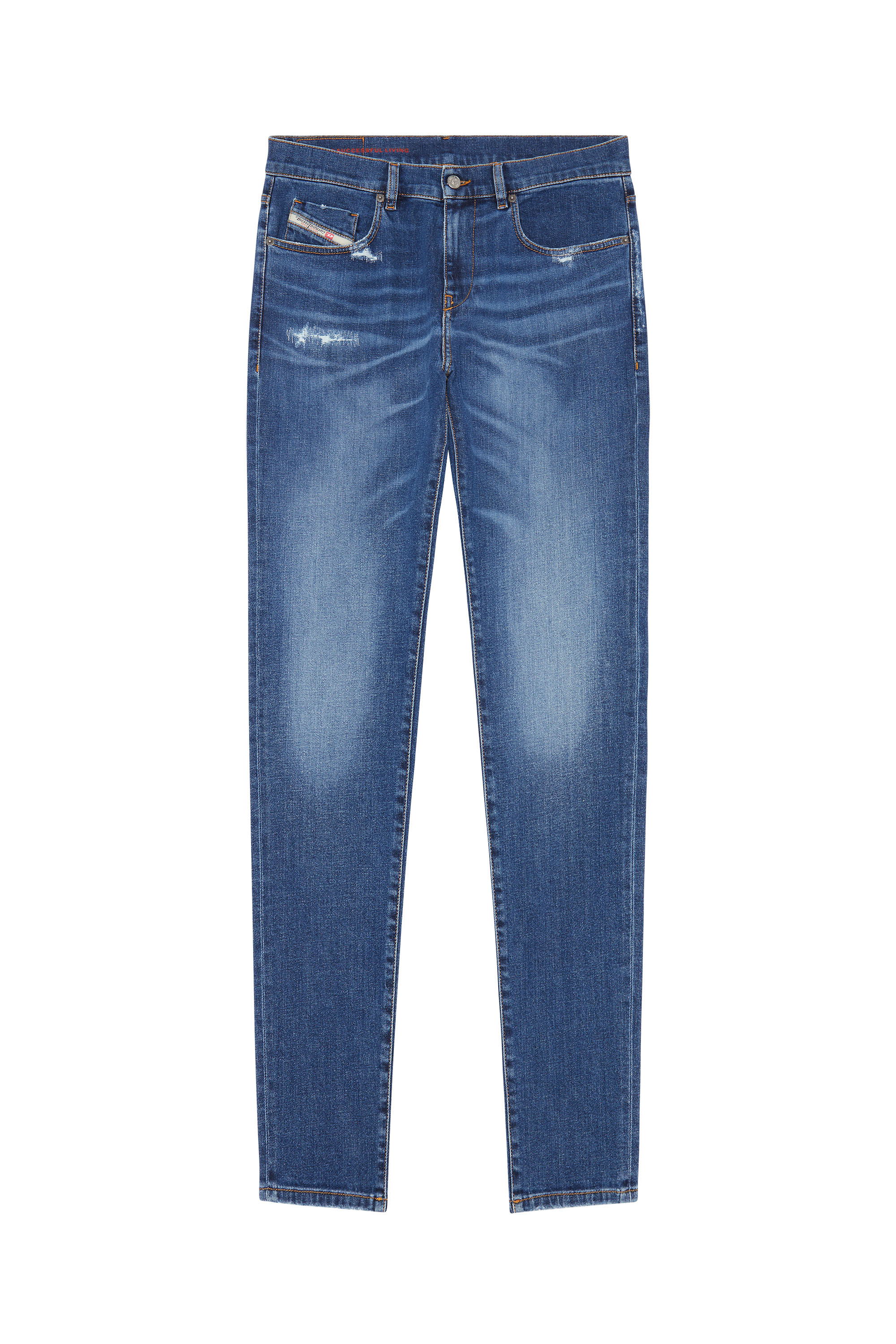 Diesel - 2019 D-STRUKT 09E07 Slim Jeans, Medium blue - Image 1