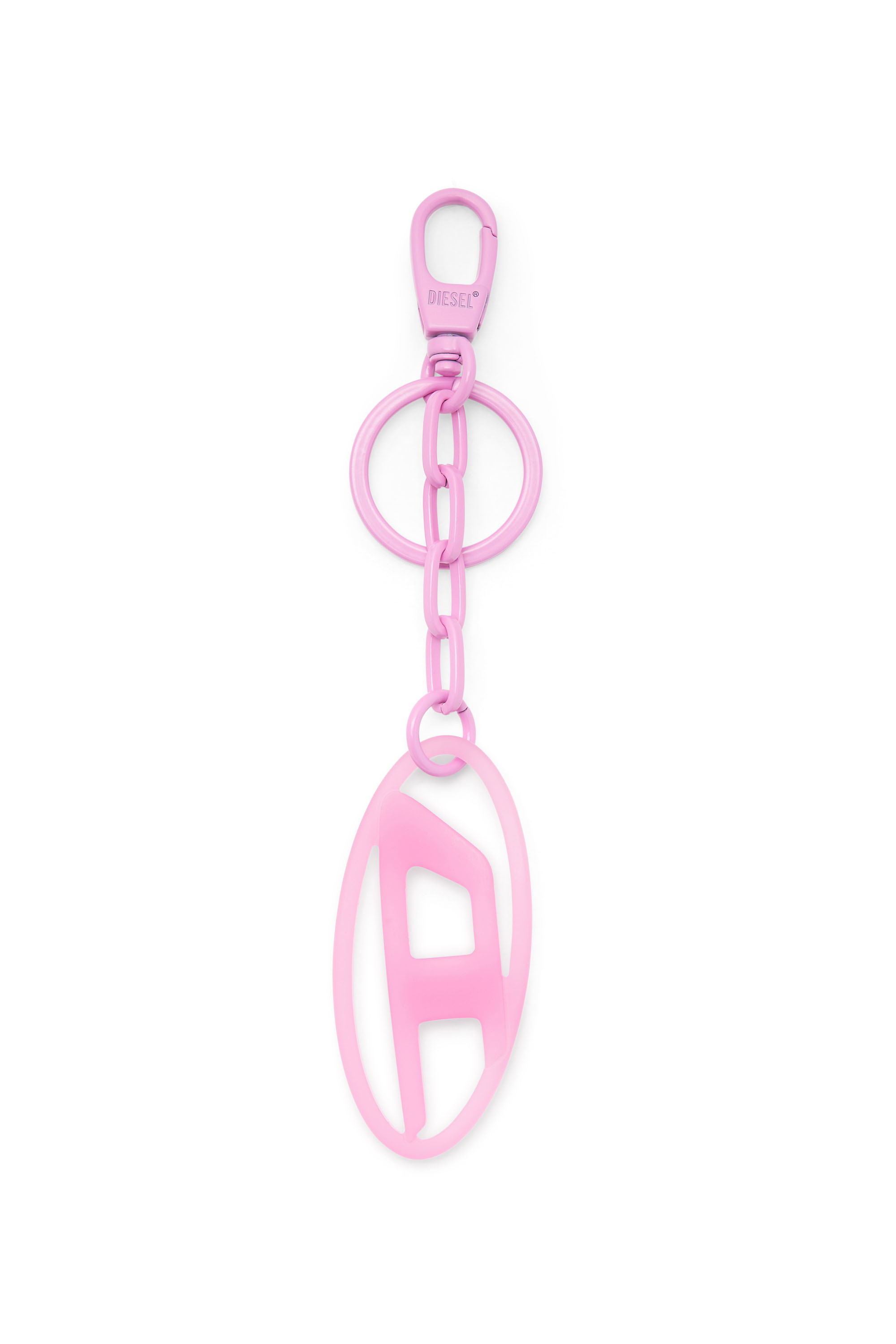 Diesel - OVAL D CHARM, Porte-cl&eacute;s/sautoir D ovale en m&eacute;tal et r&eacute;sine Mixte in Rose - 1