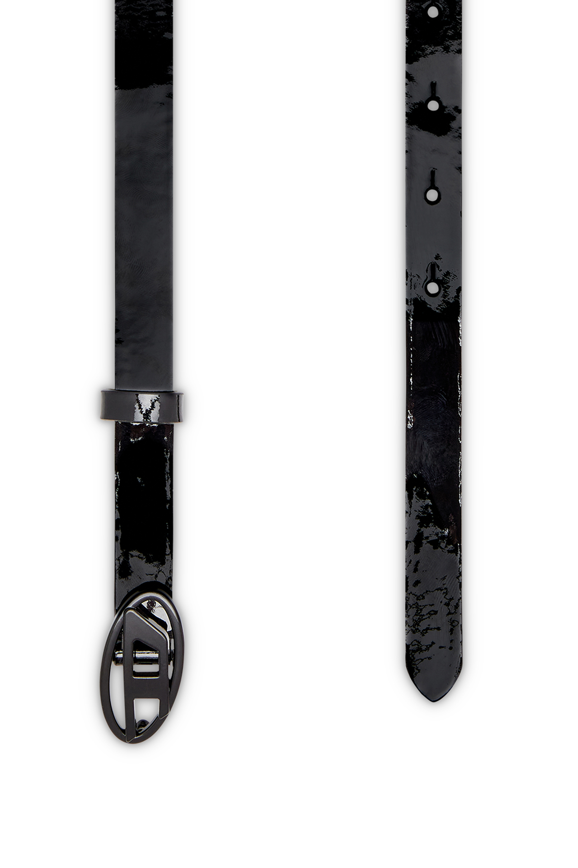 Diesel - B-PLAY 15, Ceinture 1.5 cm slim en cuir brillant Femme in Noir - 2