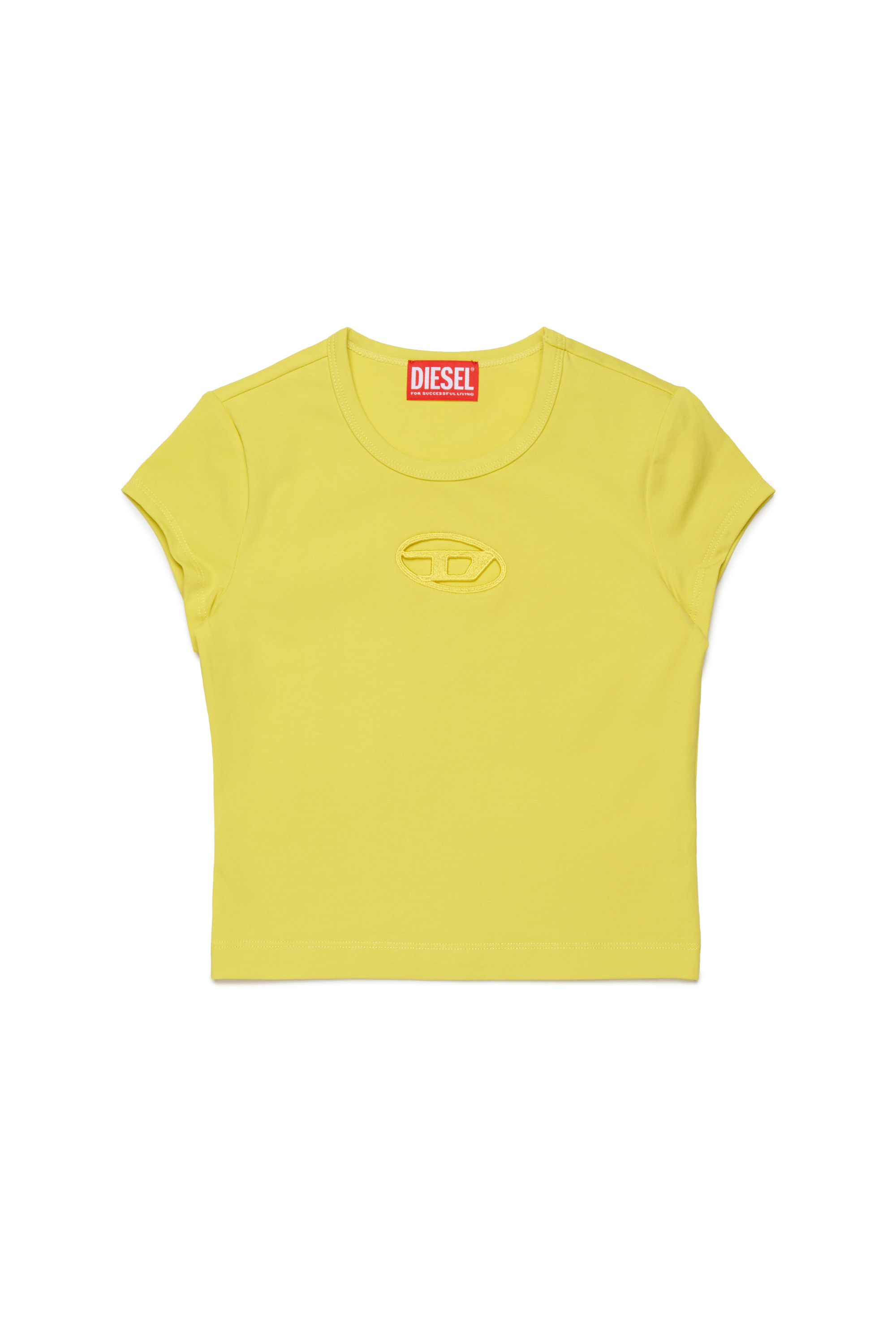Diesel - TANGIE, T-shirt avec logo Oval D cut-out Femme in Jaune - 1
