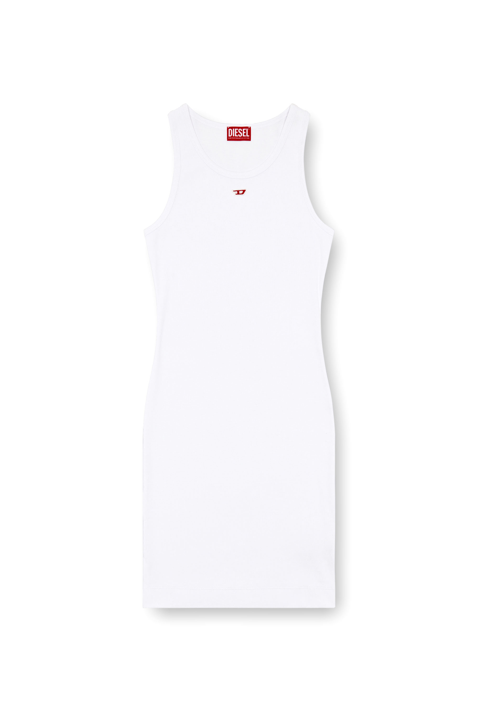 Diesel - D-TANK-LONG-D, Robe débardeur courte avec logo D Femme in Blanc - 3