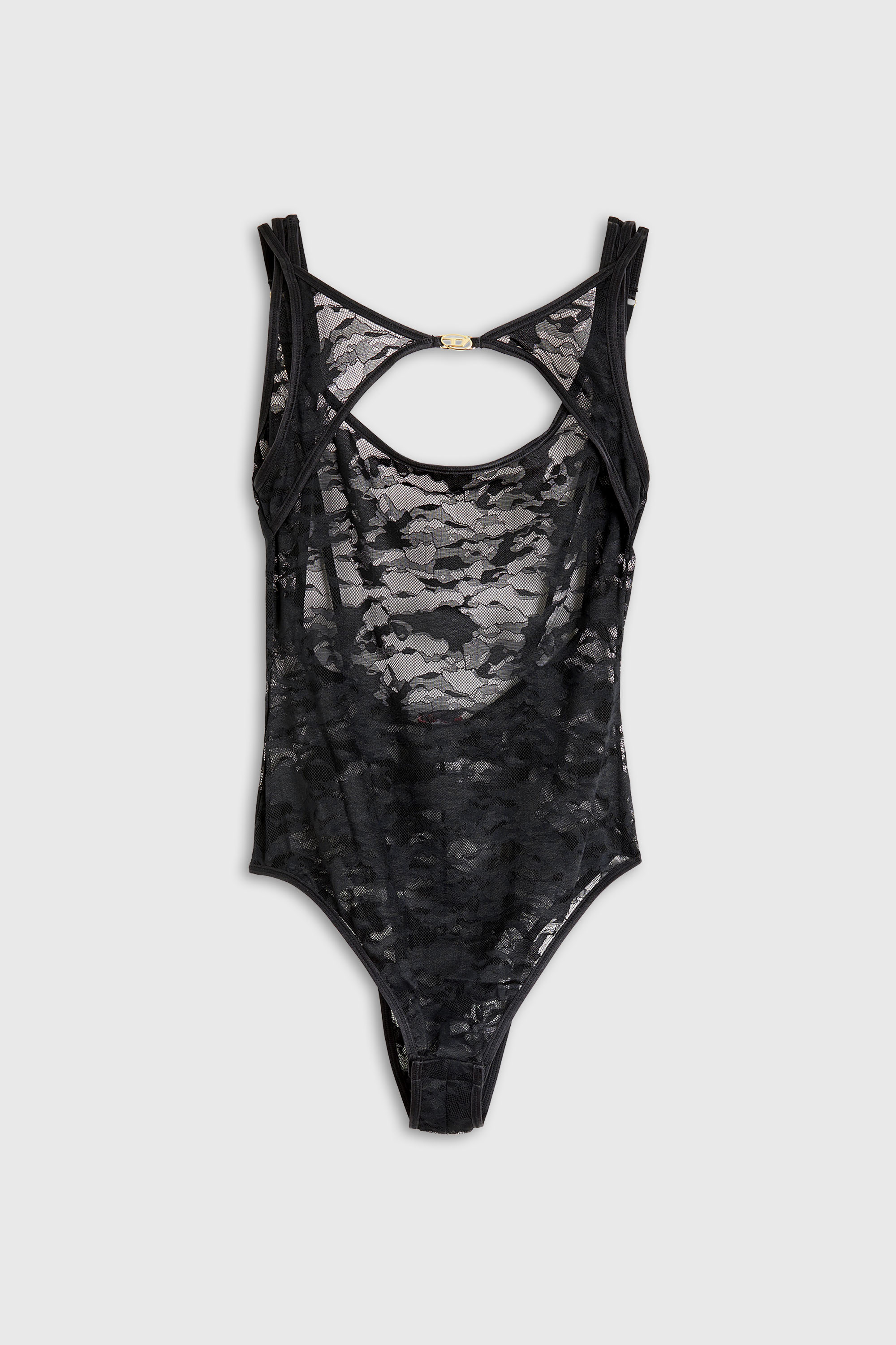 Diesel - LENA-UTLT, Body en dentelle camouflage Femme in Noir - 2