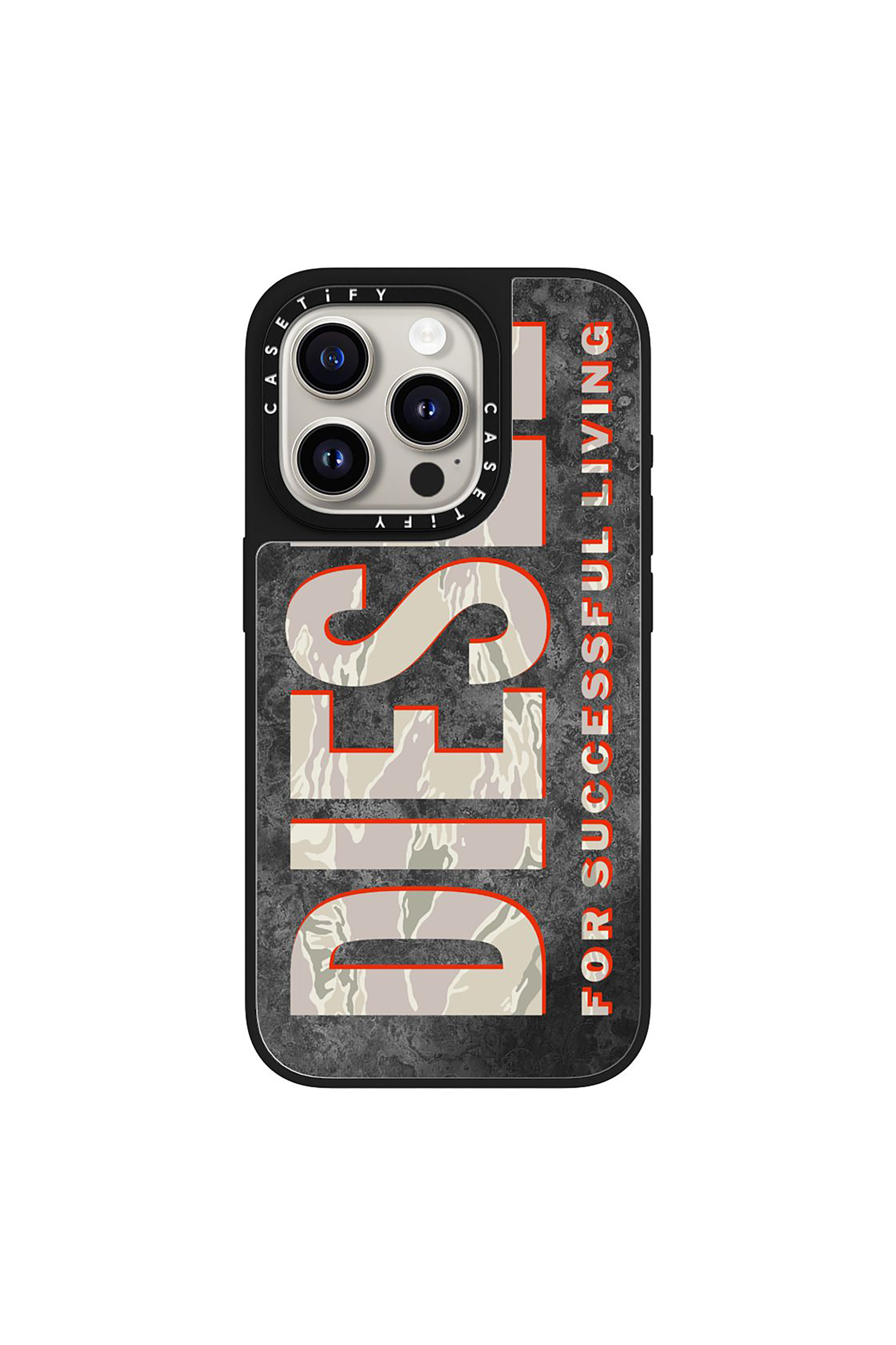 Diesel - 60328 CASETIFY MOULDED CASE, Unisex's Magsafe Camo Case iPhone 15 Pro in Brown/White - 1