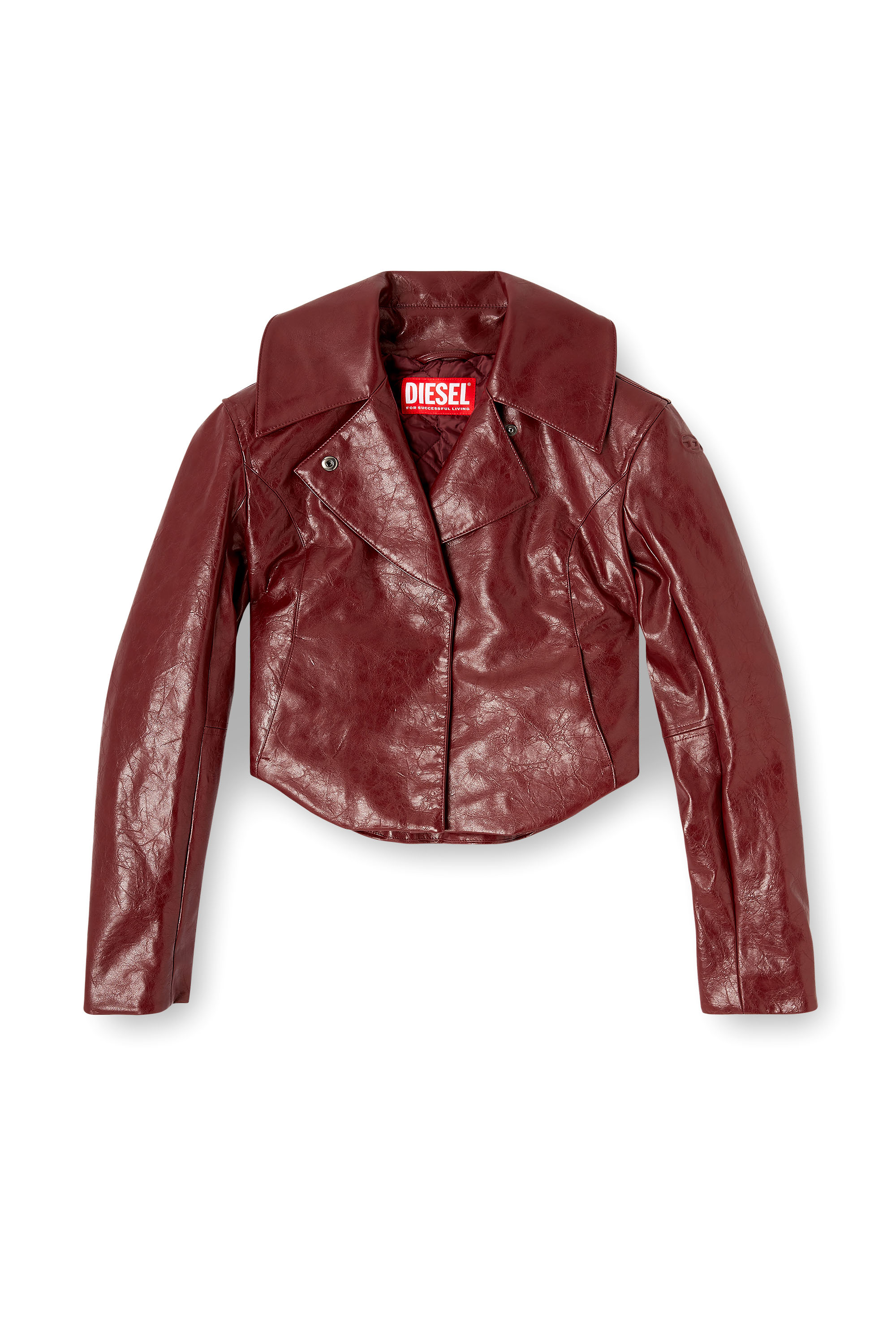 Diesel - G-AMECK, Veste ajustée en tissu enduit Femme in Rouge - 3