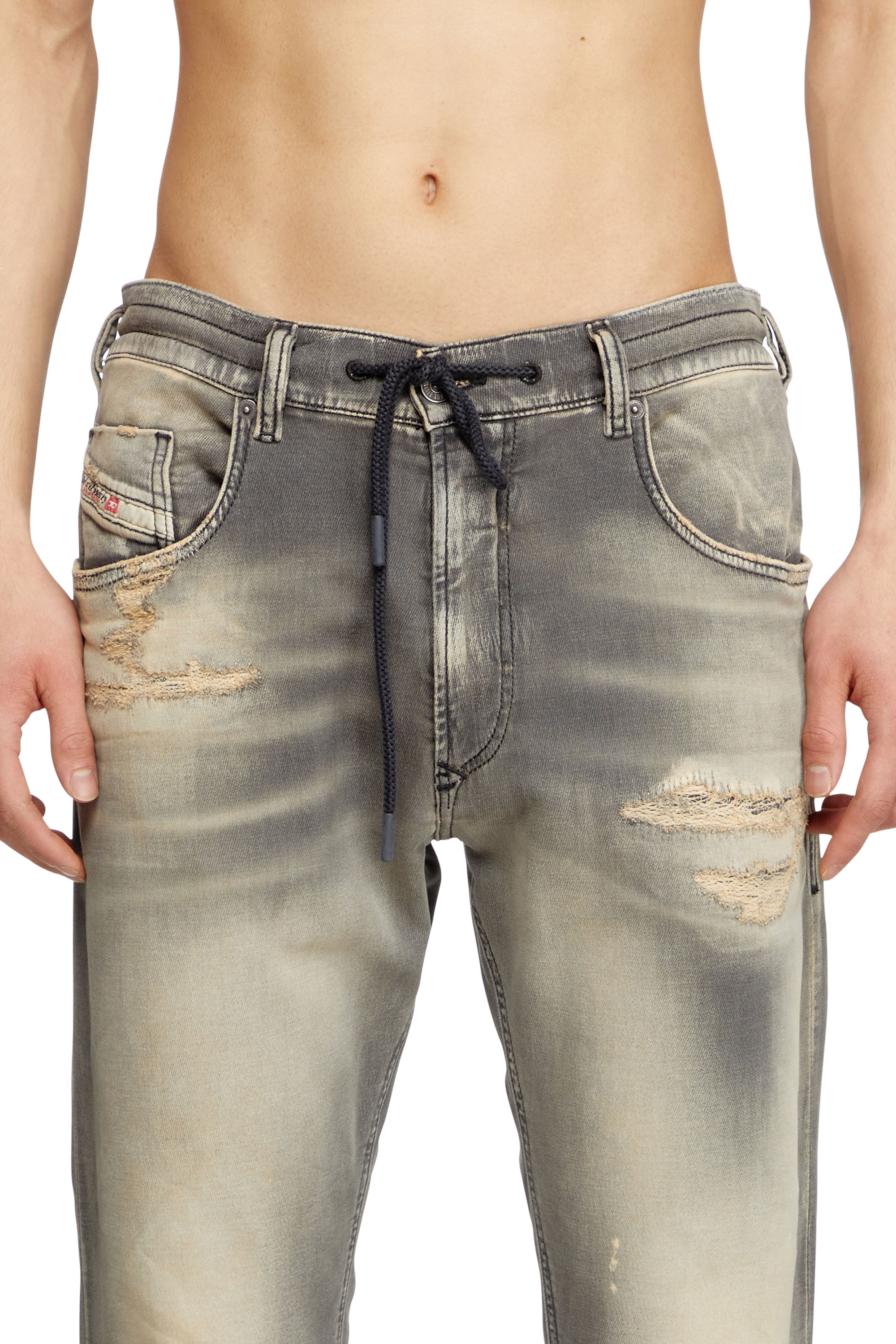 Men's Regular Jeans | Light Grey | Diesel 2032 D-Krooley Joggjeans®
