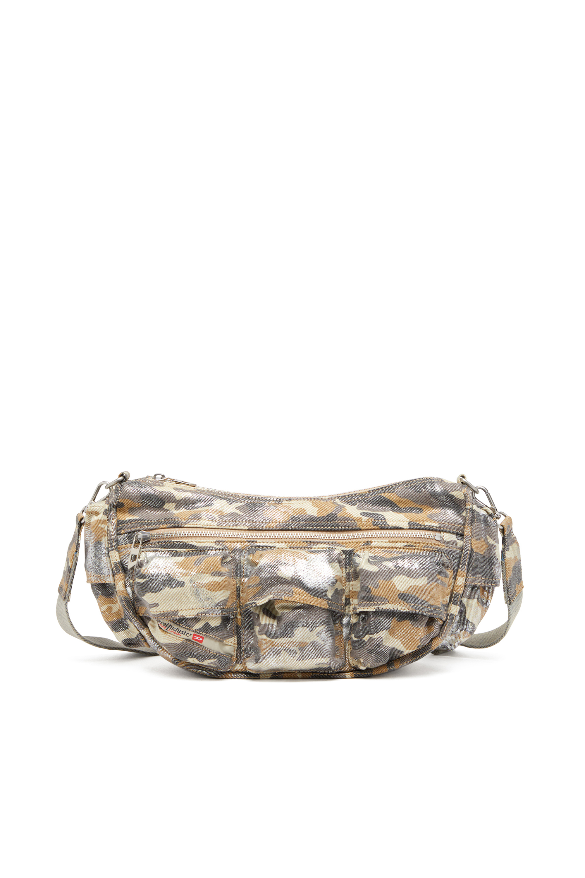 Diesel - MULTI-PKTS SHOULDER BAG X, Multi-Pkts-Sac multi-poches en sergé au motif camouflage métallisé Femme in Polychrome - 1