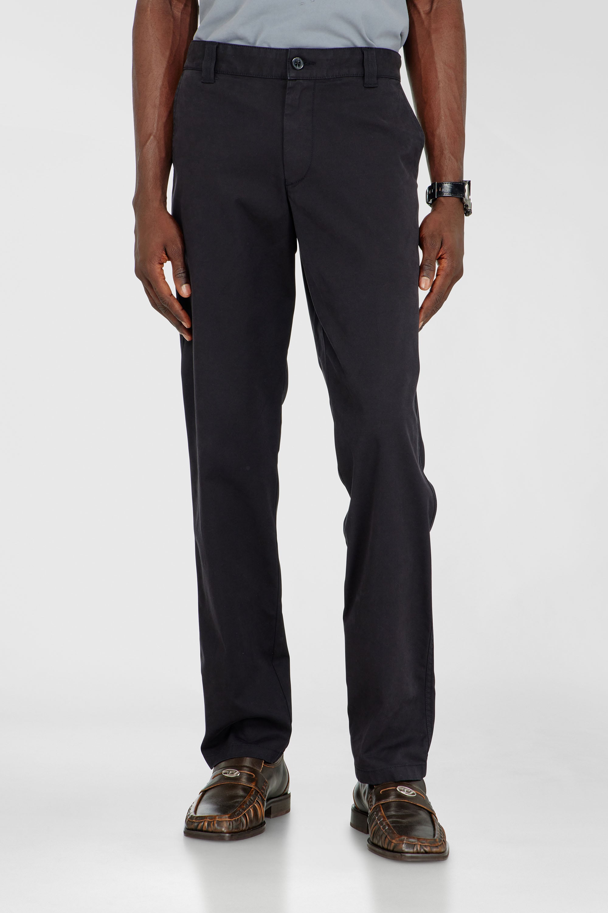 Diesel - P-DEFINE-EPCH, Pantalon en coton avec boucle utilitaire Homme in Noir - 1