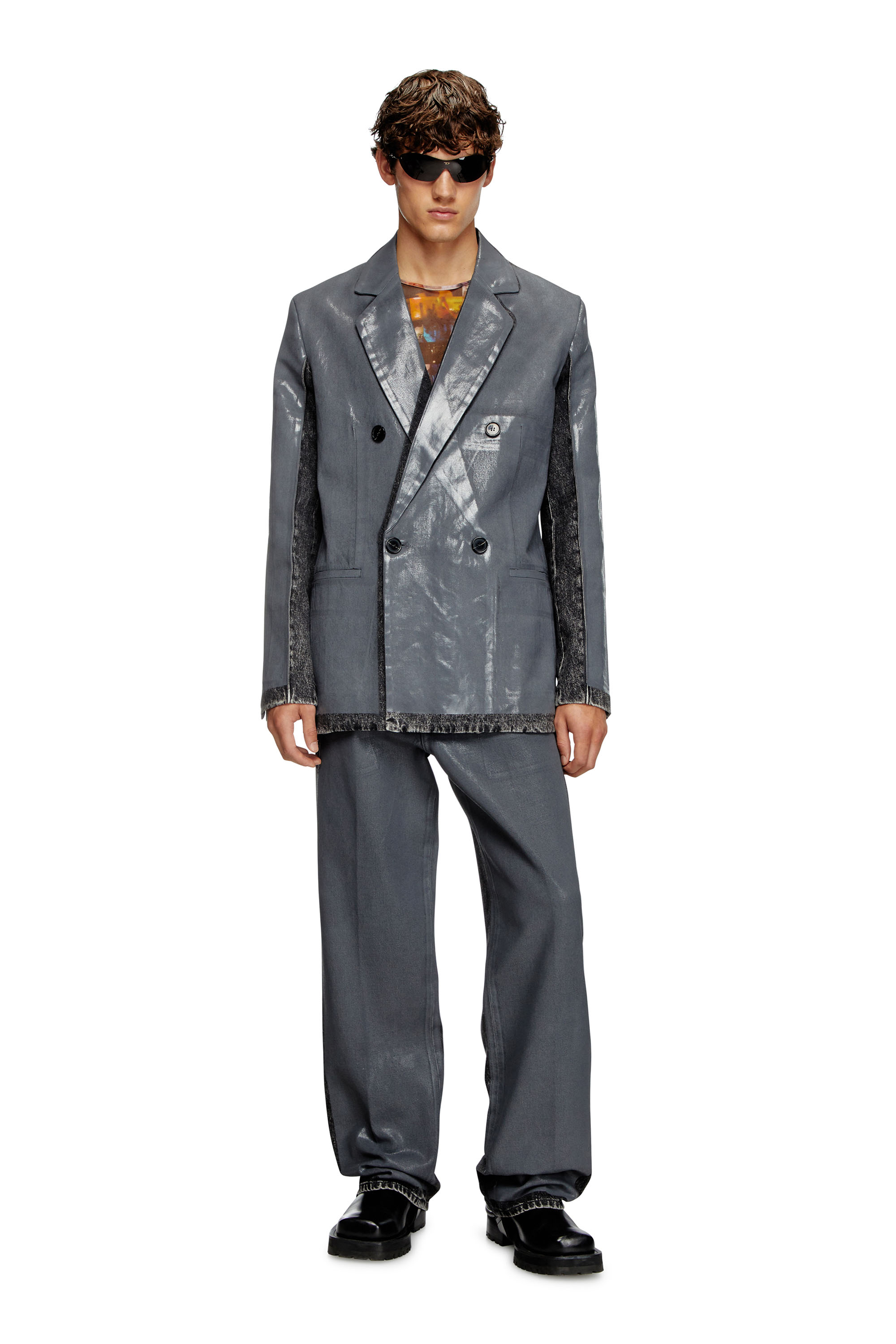 Diesel - D-KOT-FSF, Blazer en denim avec demi-couche Homme in Polychrome - 2