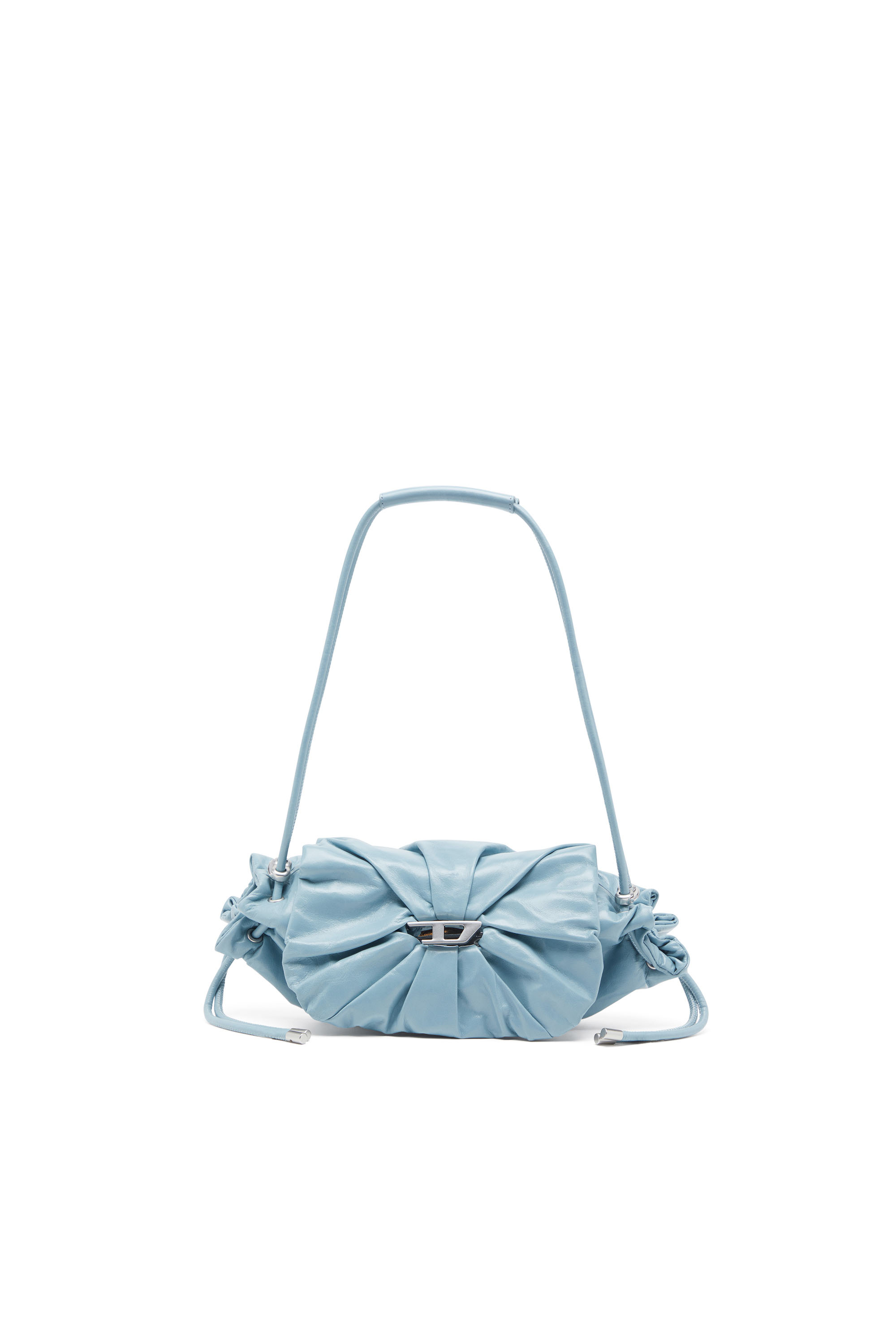 Diesel - SCRUNCH-D SHOULDER S, Scrunch-D S-Sac à bandoulière en cuir froissé Femme in Bleu - 1