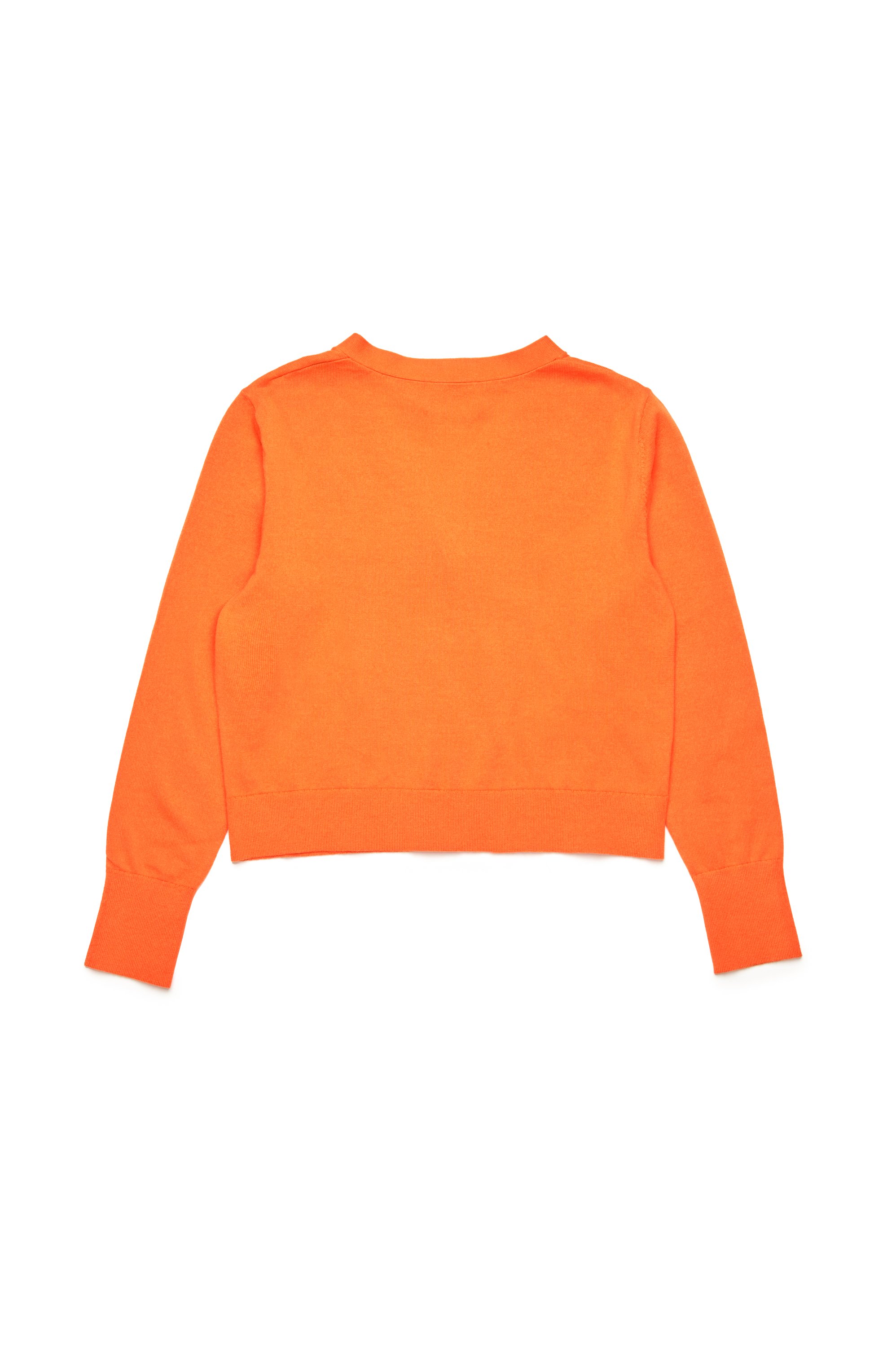 Diesel - KMARTE, Woman's Cardigan with cut-out Oval D logo in Orange - 2