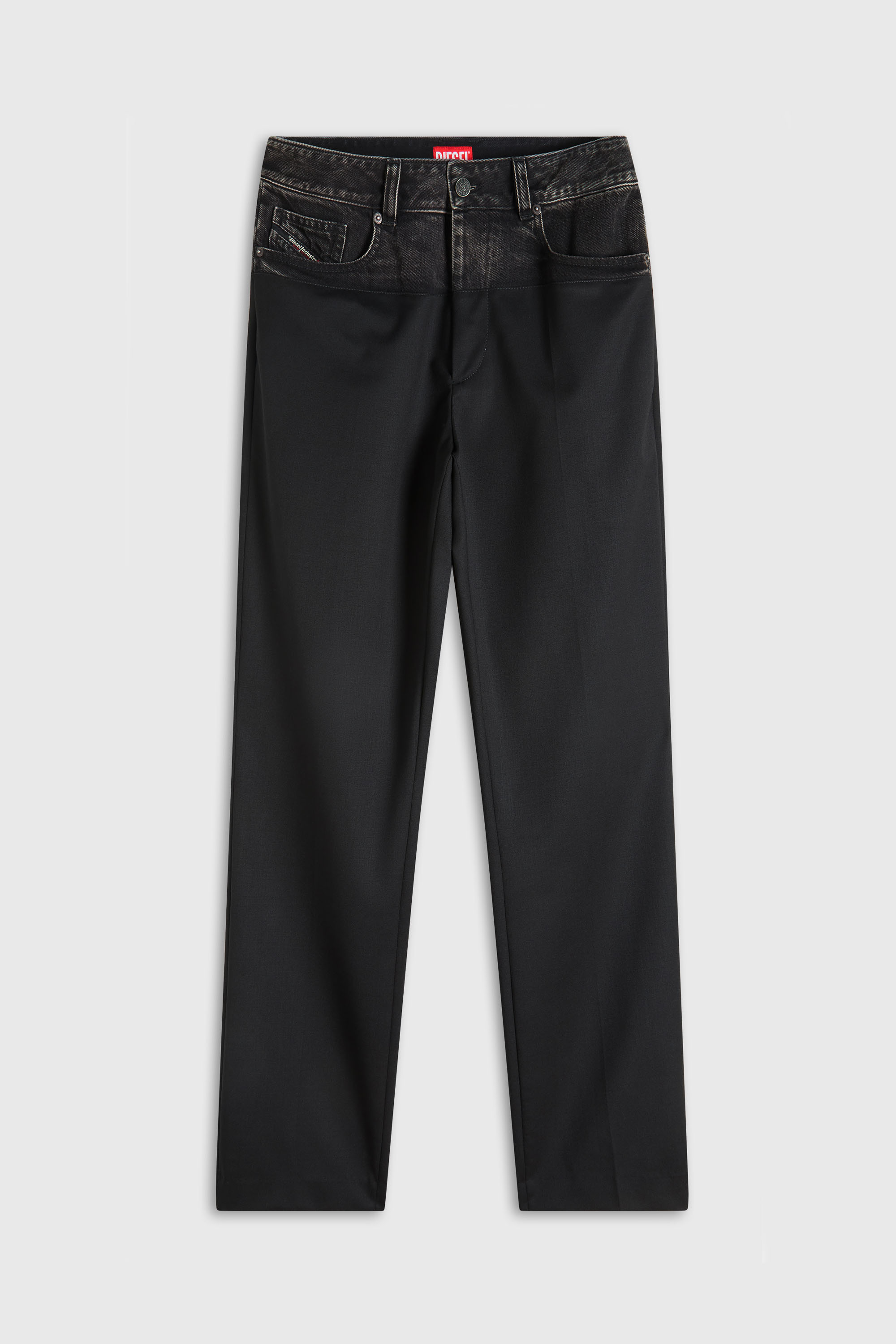 Diesel - P-LOGAN, Pantalon avec sections en denim et tailleur Homme in Noir - 2