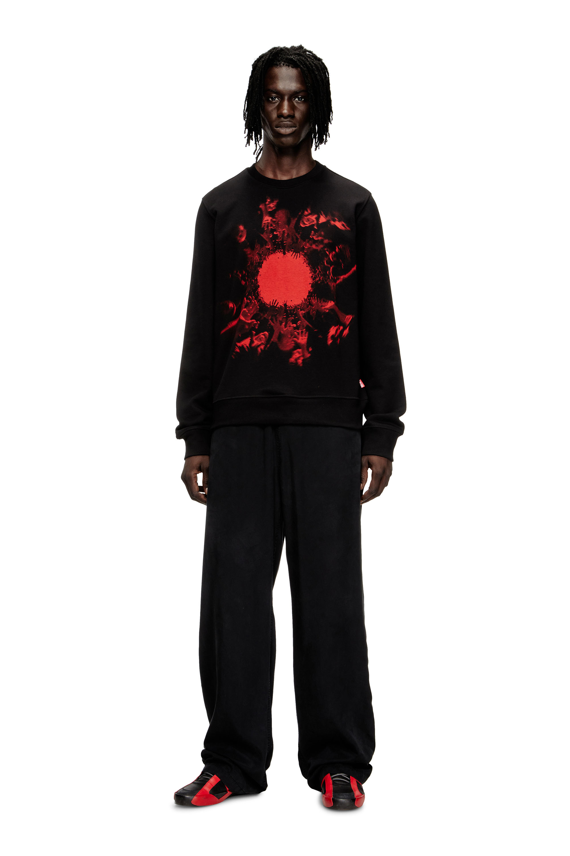 Diesel - S-GINN-T3, Sweat en coton avec impression graphique Homme in Noir - 2