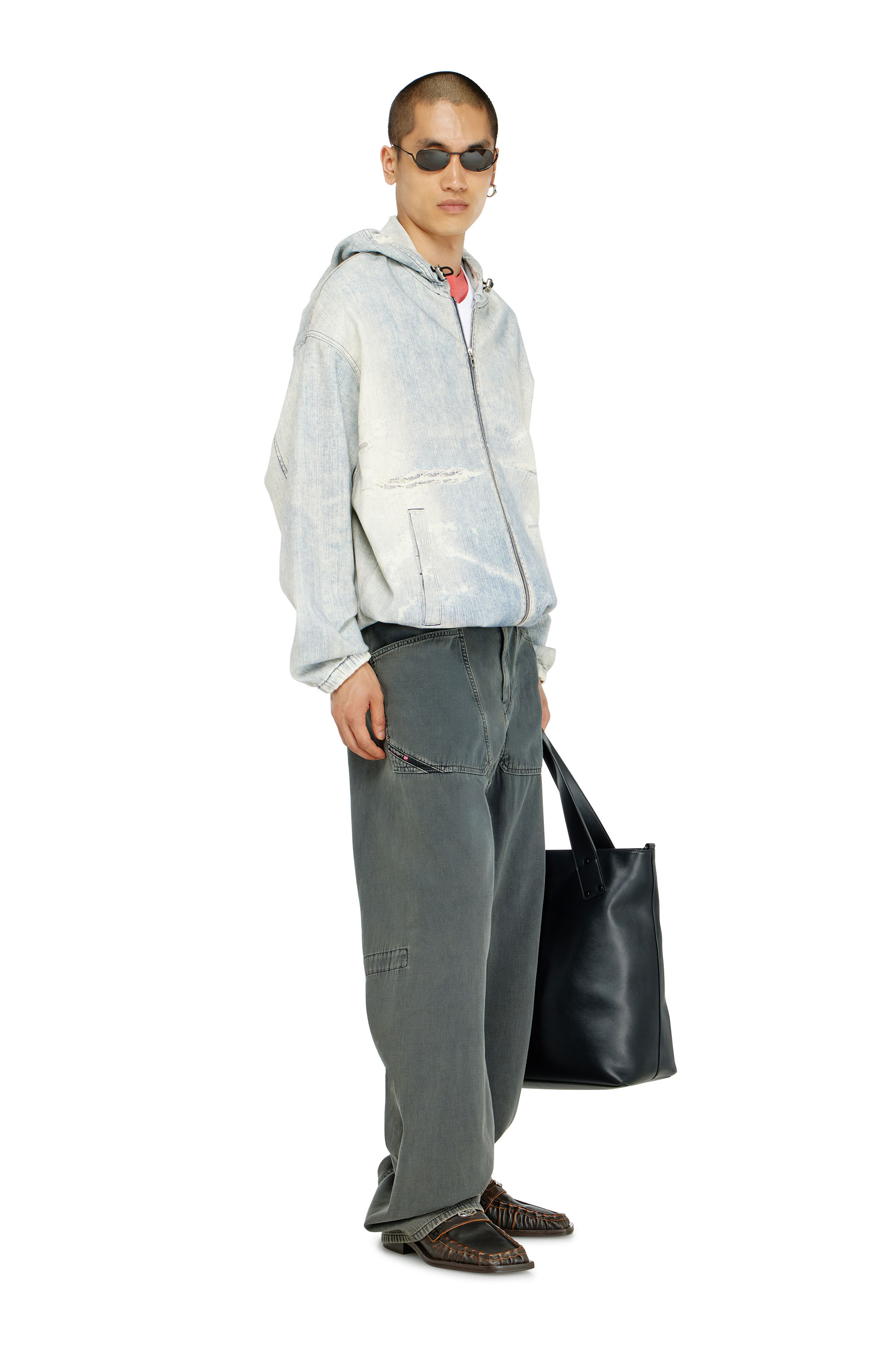 Diesel - Relaxed Jeans D-Zeta 068WR Homme, Gris - Image 1