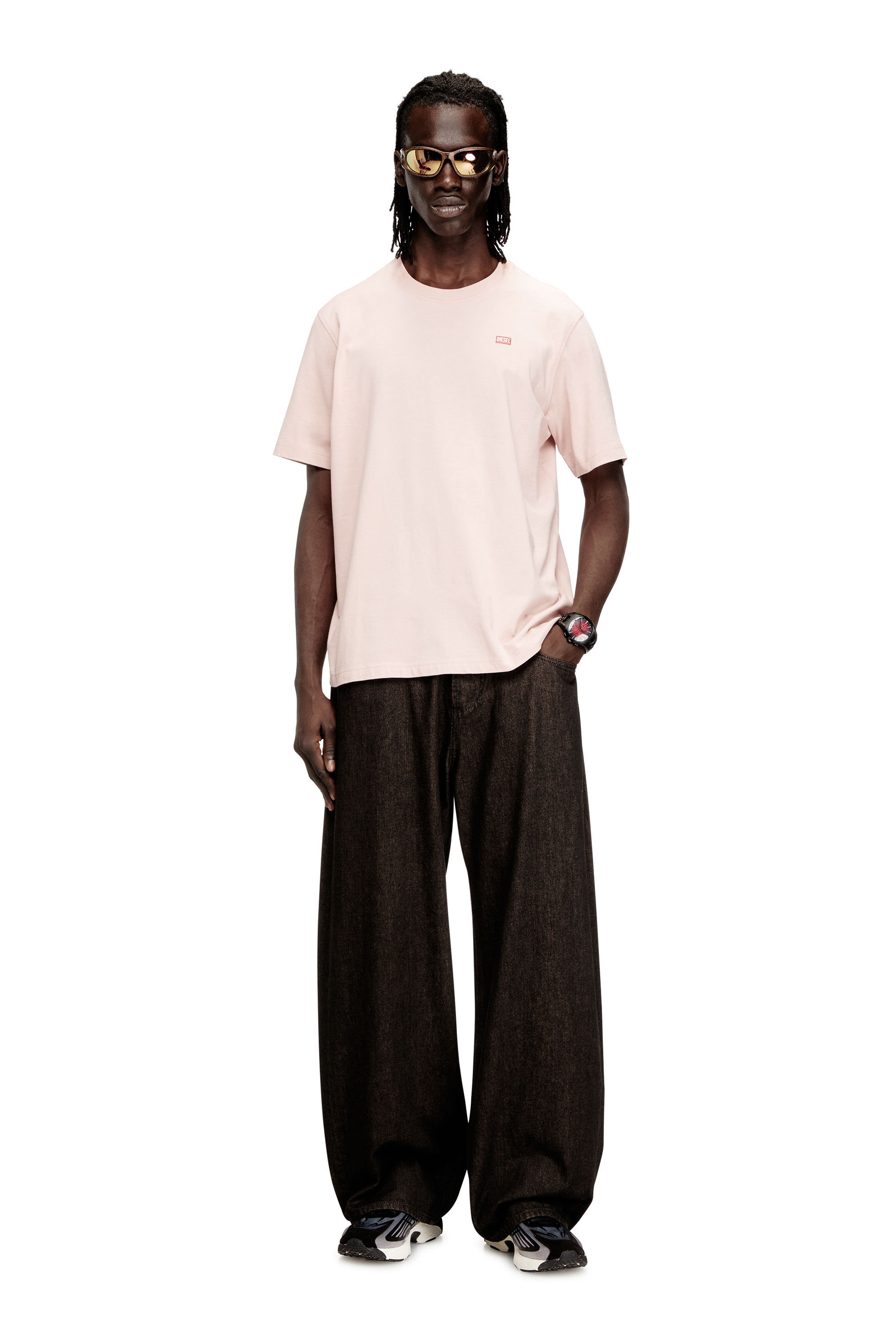 Diesel - T-ADJUST-V10, Man's Regular T-shirt with Diesel patch and photo print in null - 1