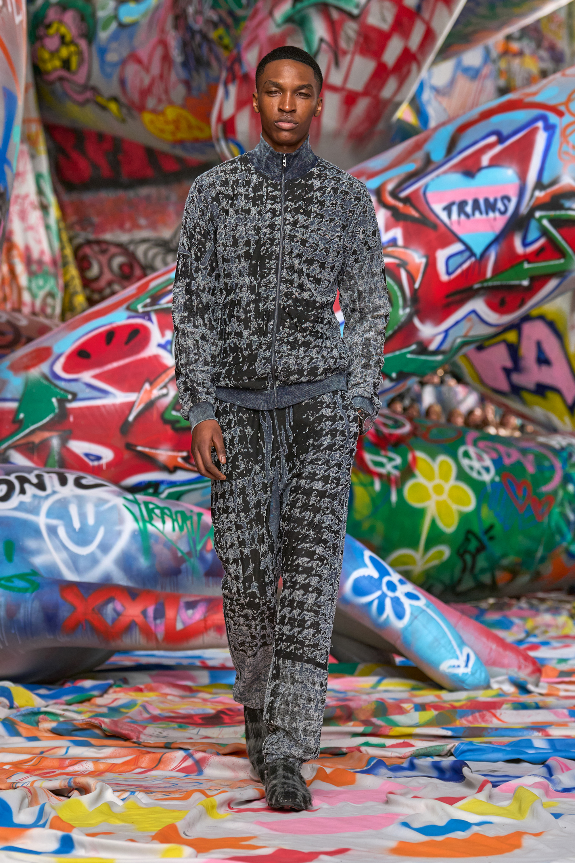 Diesel - S-CORR, Haut zippé à motif pied-de-poule dévoré Homme in Polychrome - 6