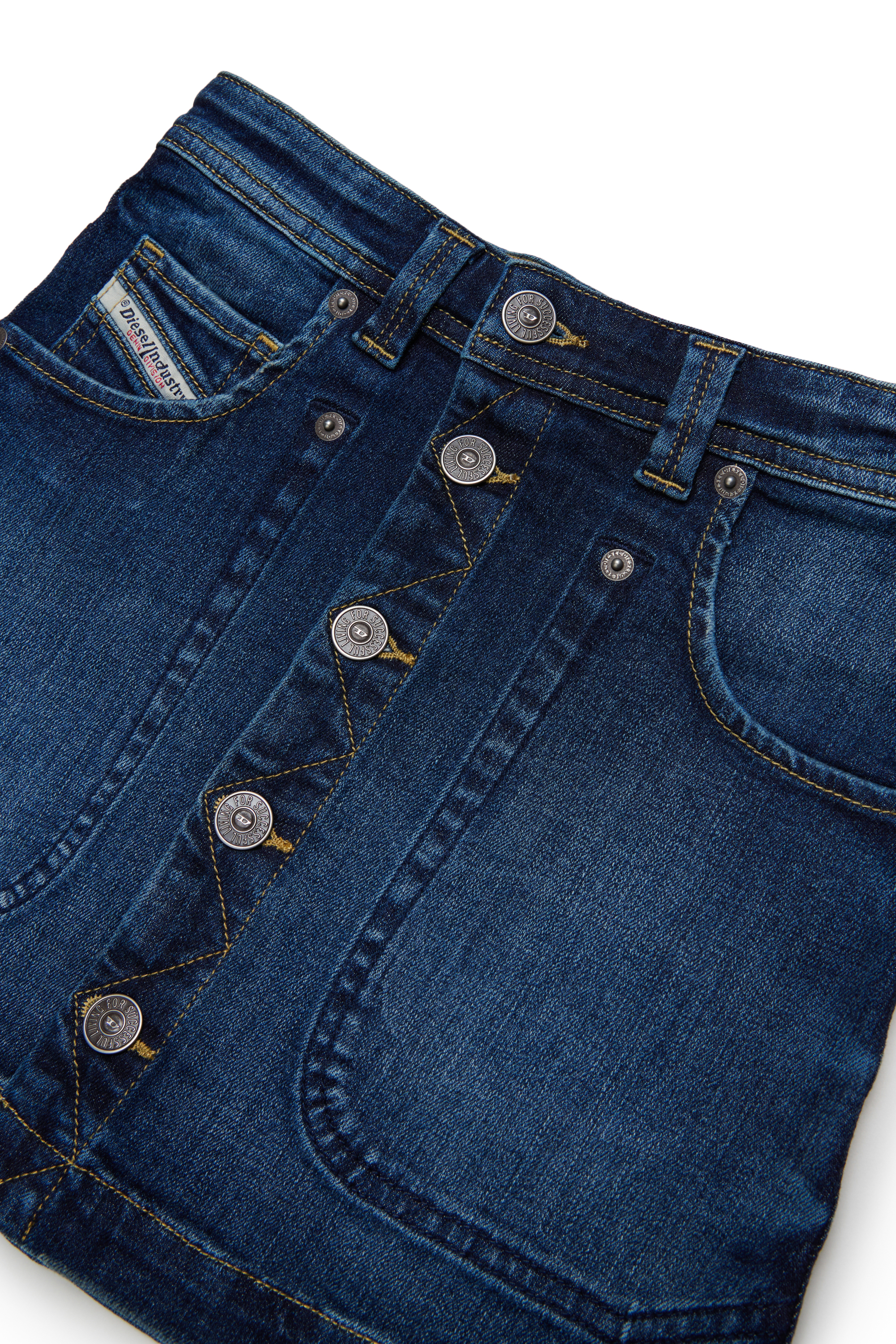 Diesel - GEALBUS, Jupe en denim &agrave; boutons Femme in Bleu - 3