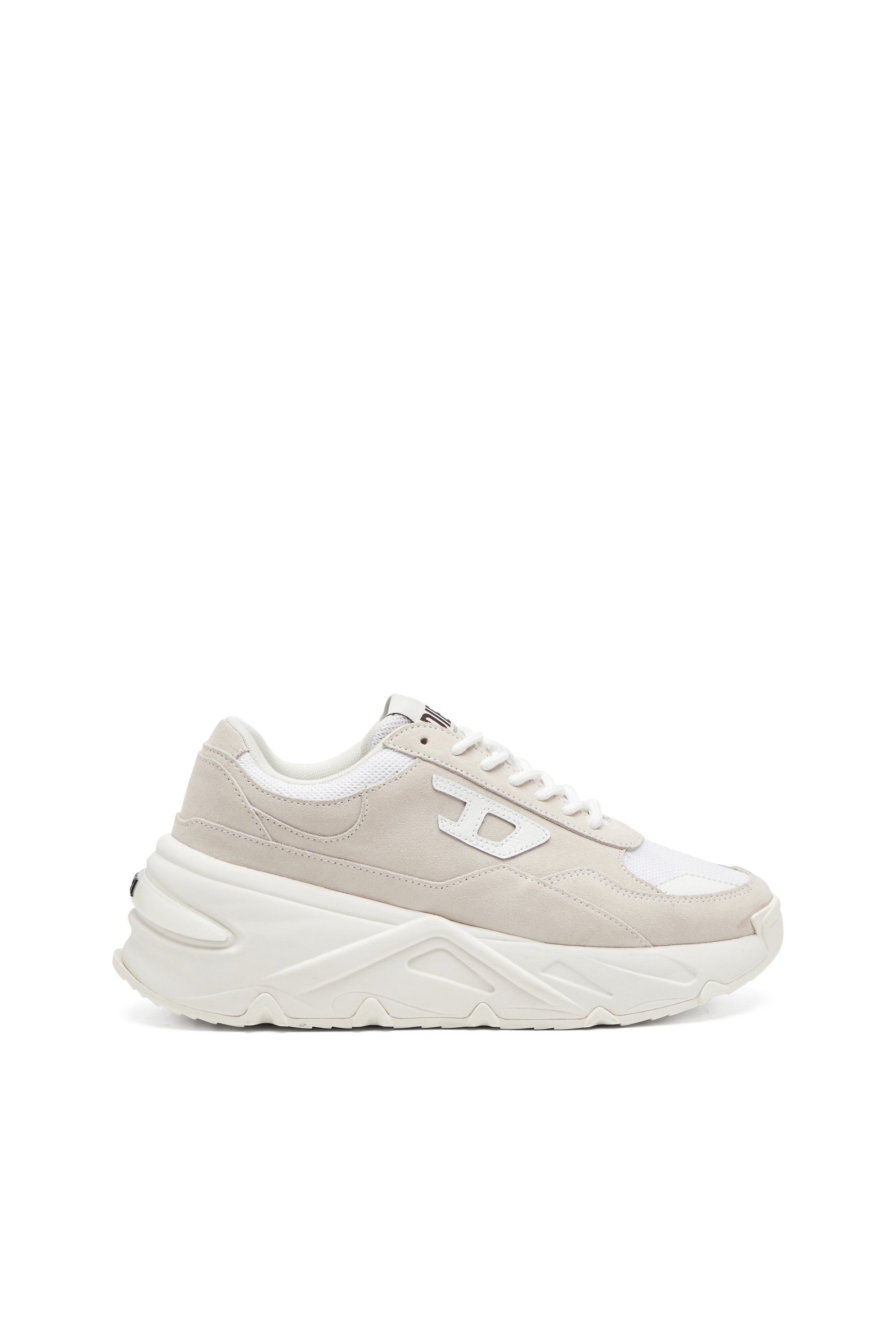 Diesel - S-SAVANNAH W, Sneakers compensées en cuir suédé et mesh Femme in Blanc - 1