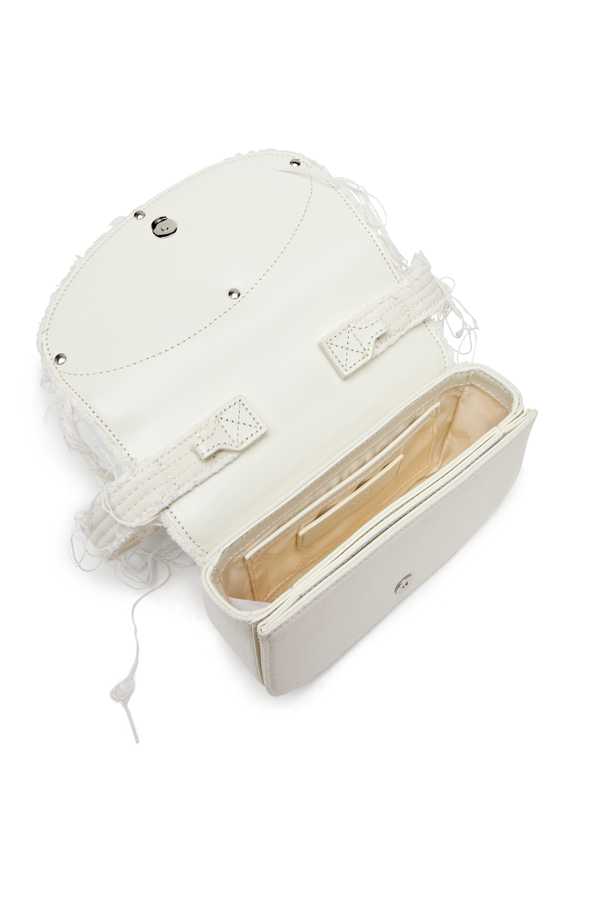 Diesel - 1DR, 1DR-Sac à bandoulière emblématique en toile et cuir Femme in Blanc - 3