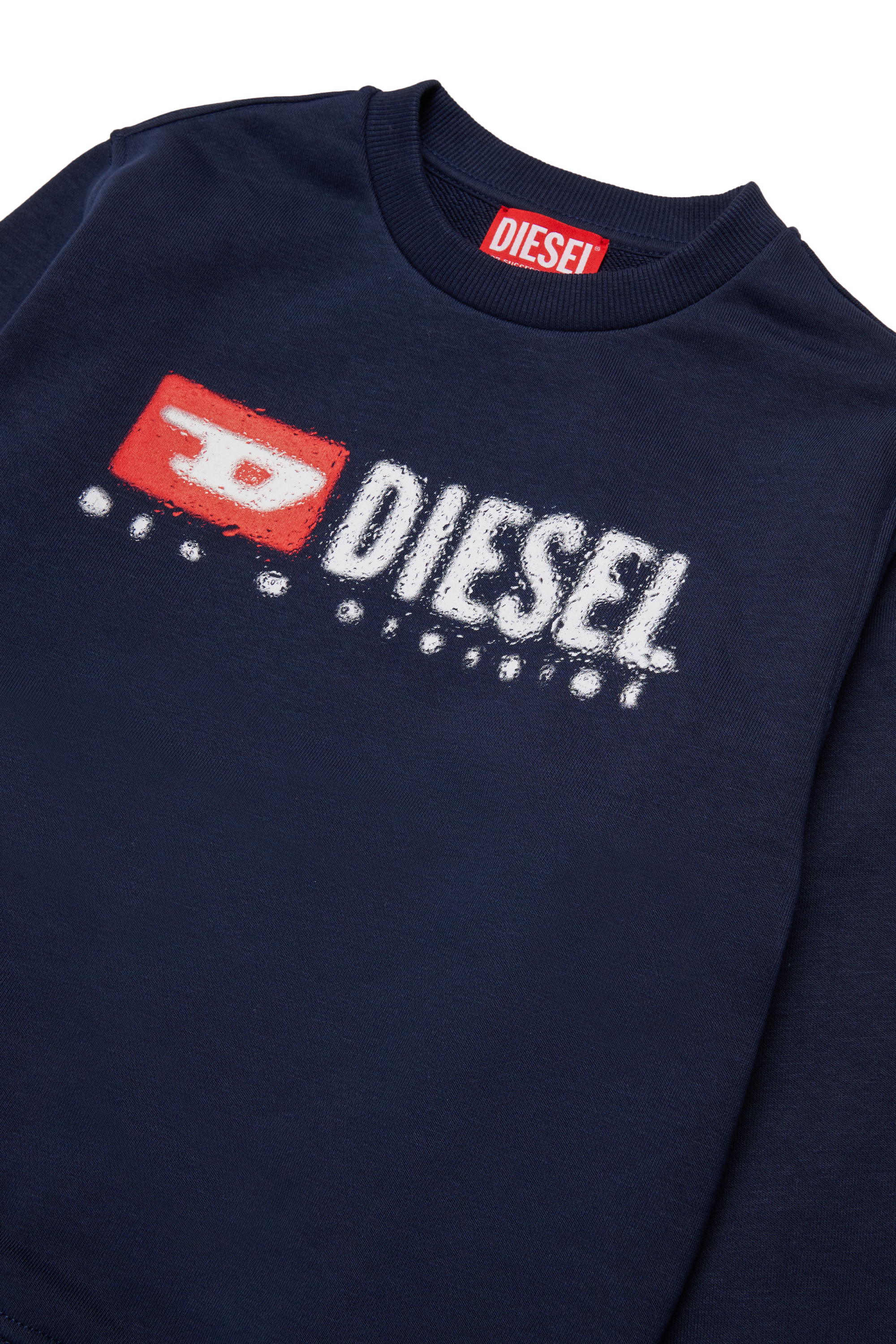 Diesel - SDROPS OVER, Sweat en coton avec logo Homme in Bleu - 3