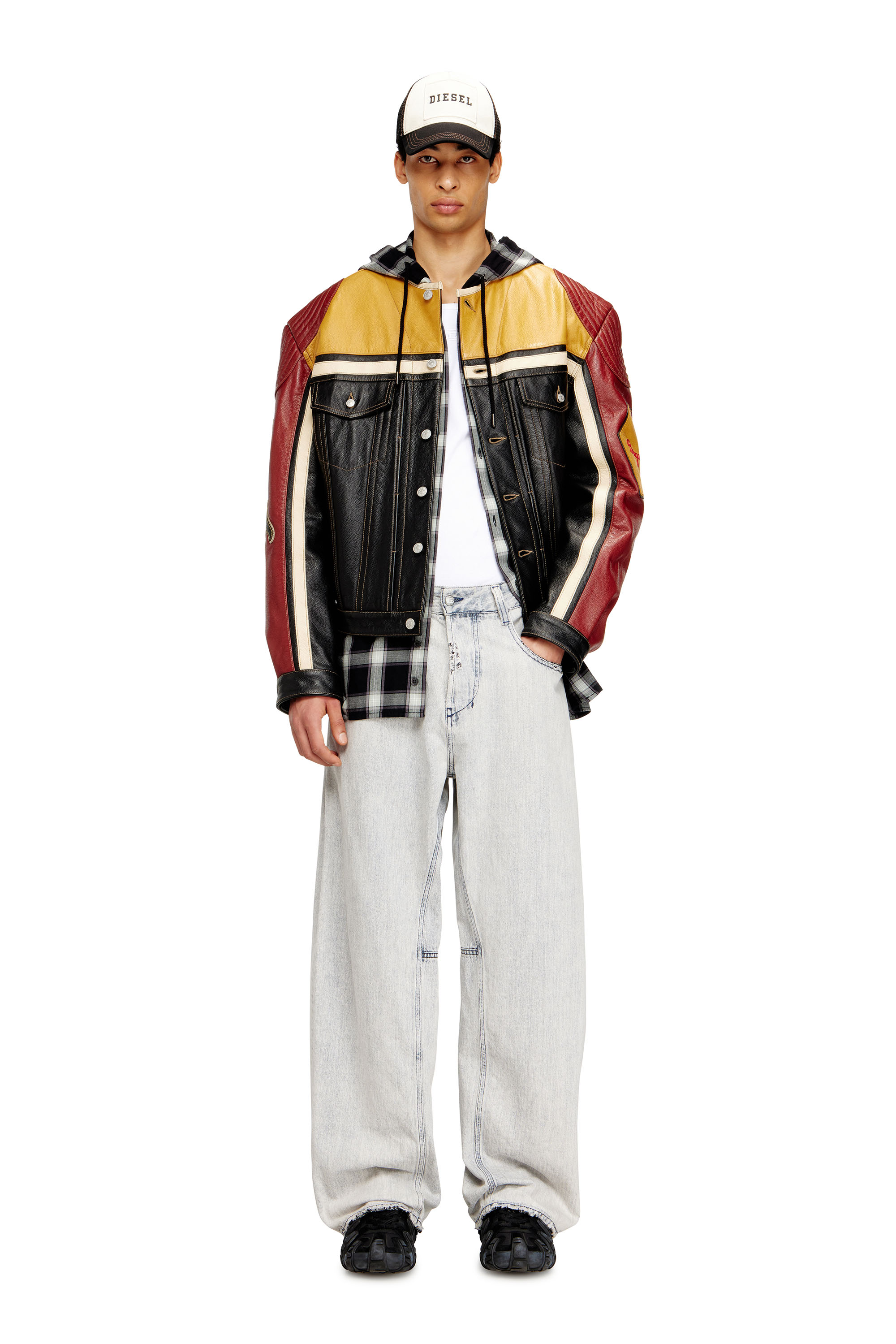 Diesel - C-MESHYFLY-20TH, Casquette en coton et mesh avec logo Homme in Noir - 4