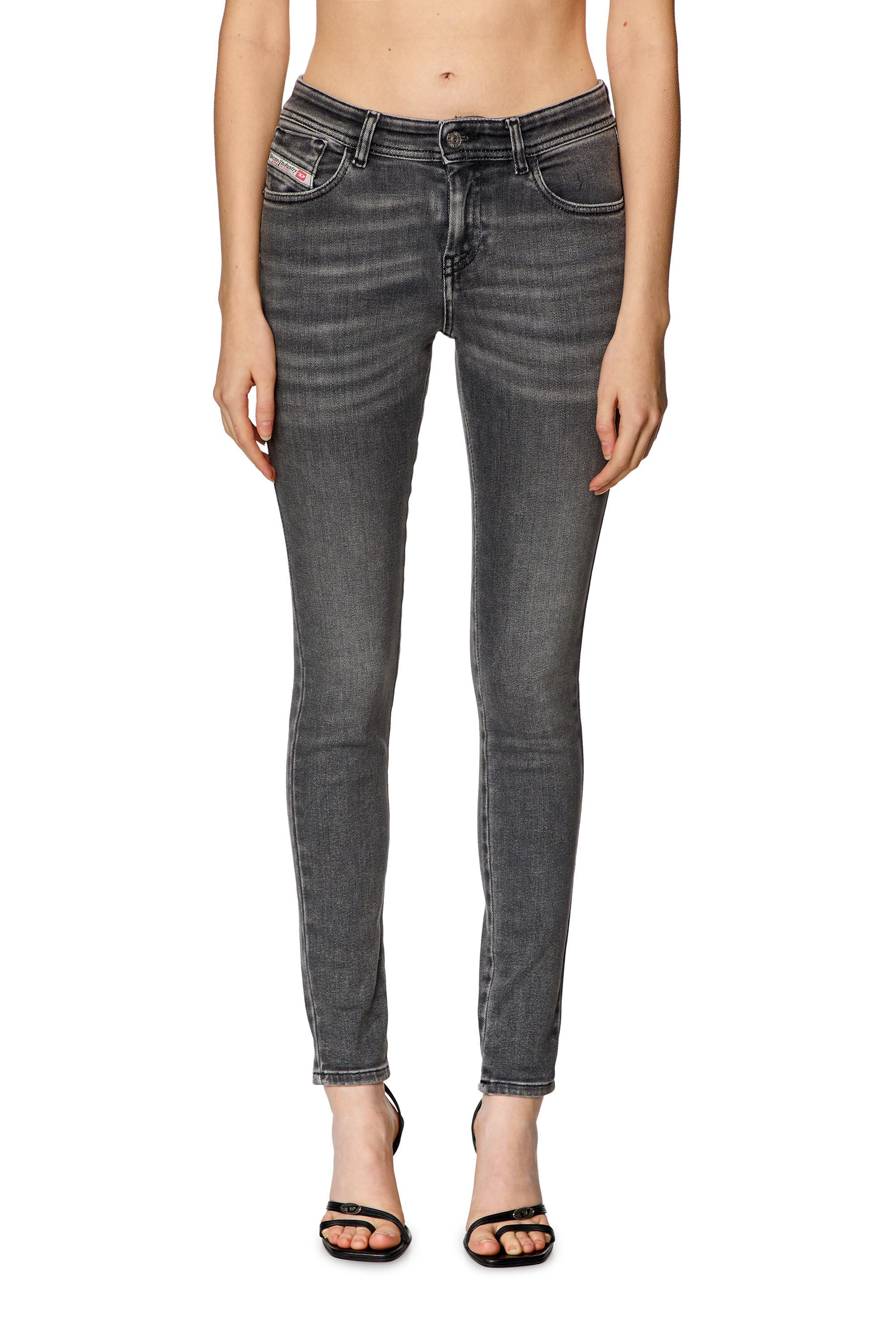 Diesel - Woman's Skinny Jeans 2017 Slandy 09H86, Black/Dark grey - 2