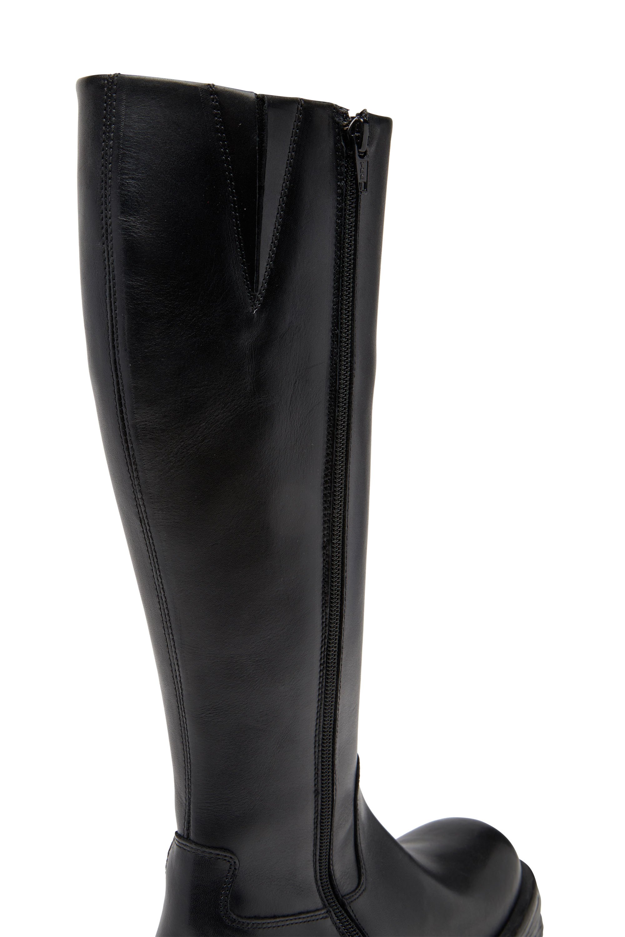 Diesel - D-HAMMER HB D W, D-Hammer-Bottes hauteur genou en cuir Femme in Noir - 5