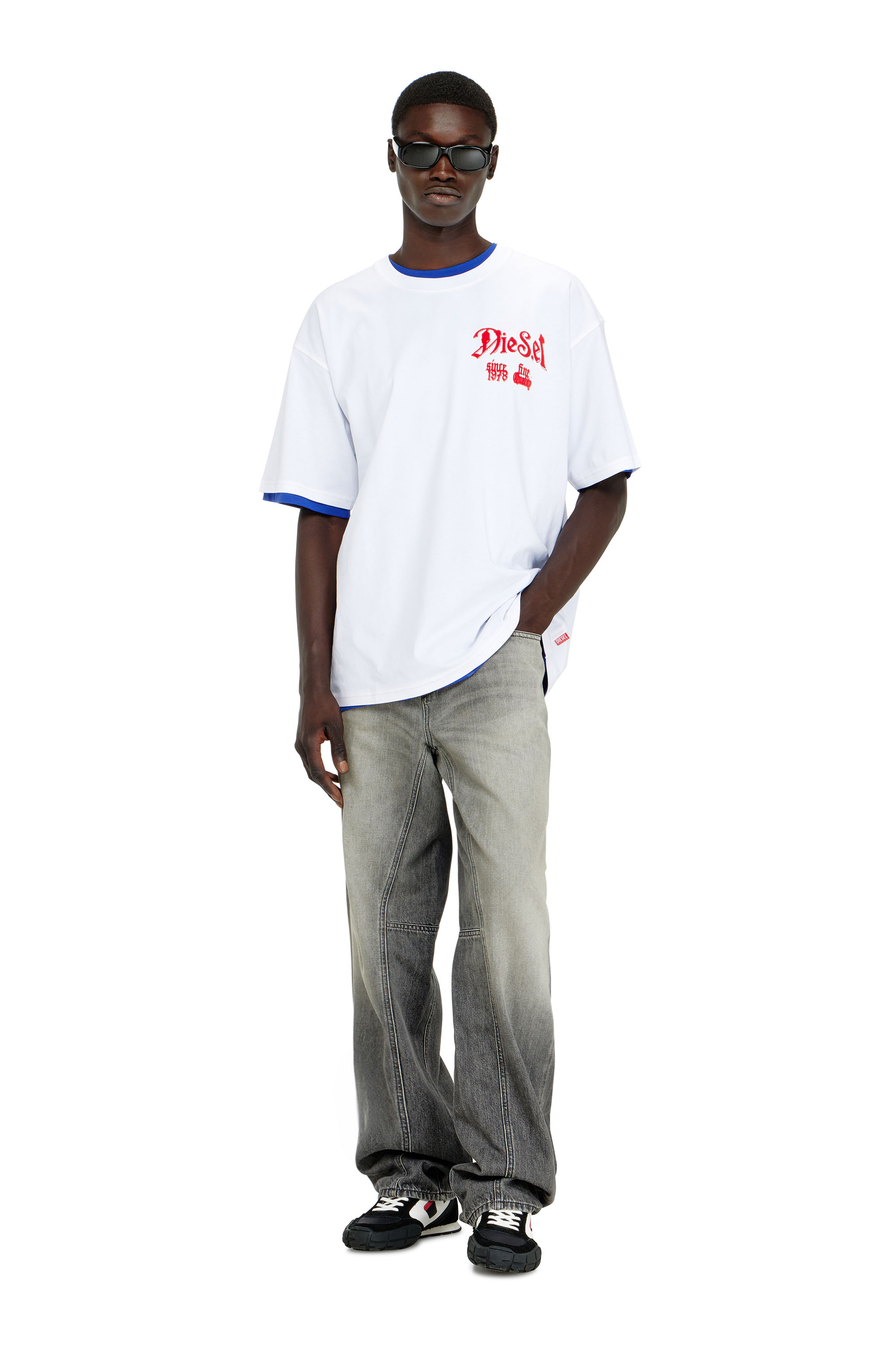 Diesel - T-BOXT-AA2, T-shirt en coton avec motif floqu&eacute; Homme in ToBeDefined - 1