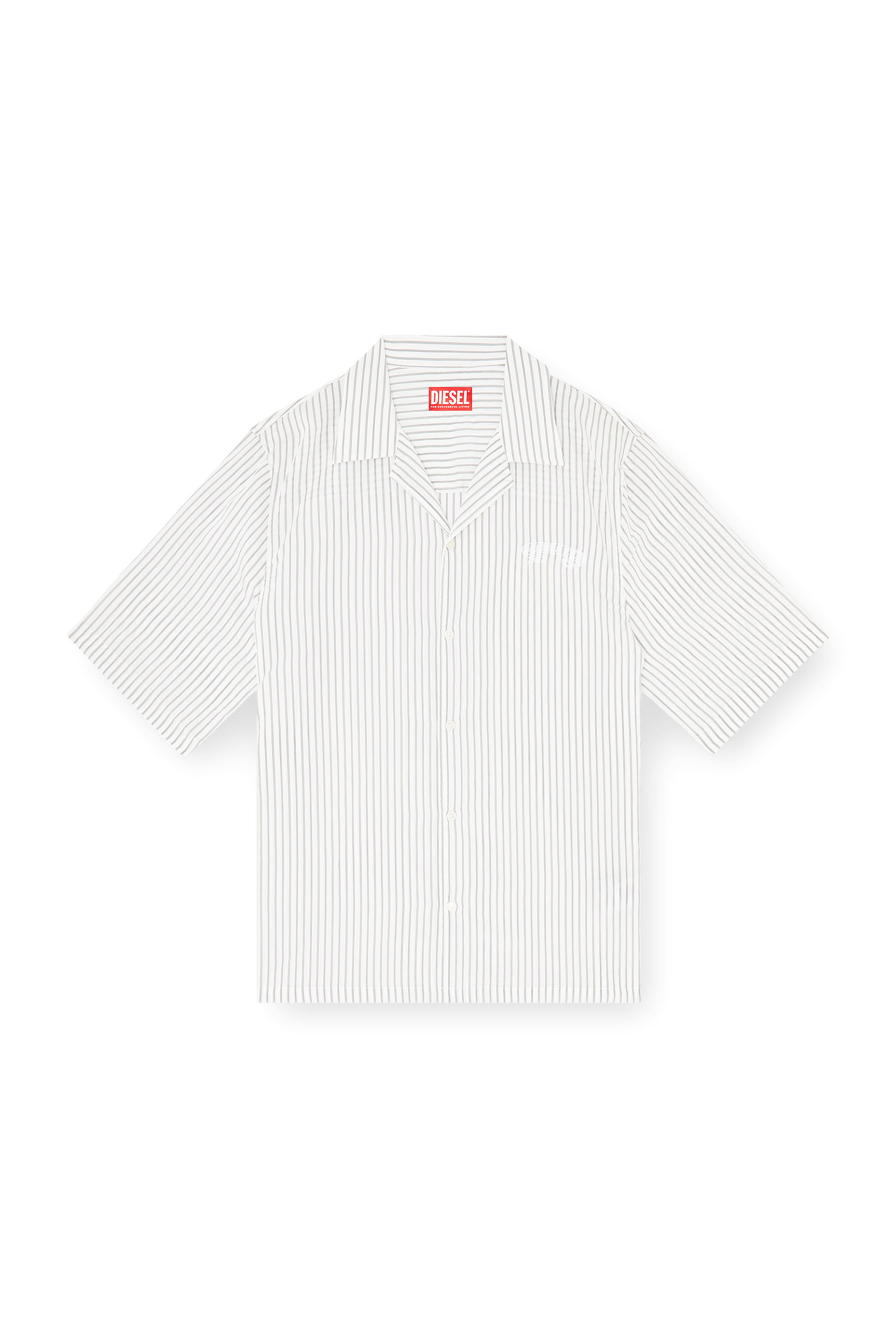 Diesel - S-MAC-EFBV, Chemise &agrave; manches courtes en modal &agrave; rayures fines Homme in Polychrome - 3