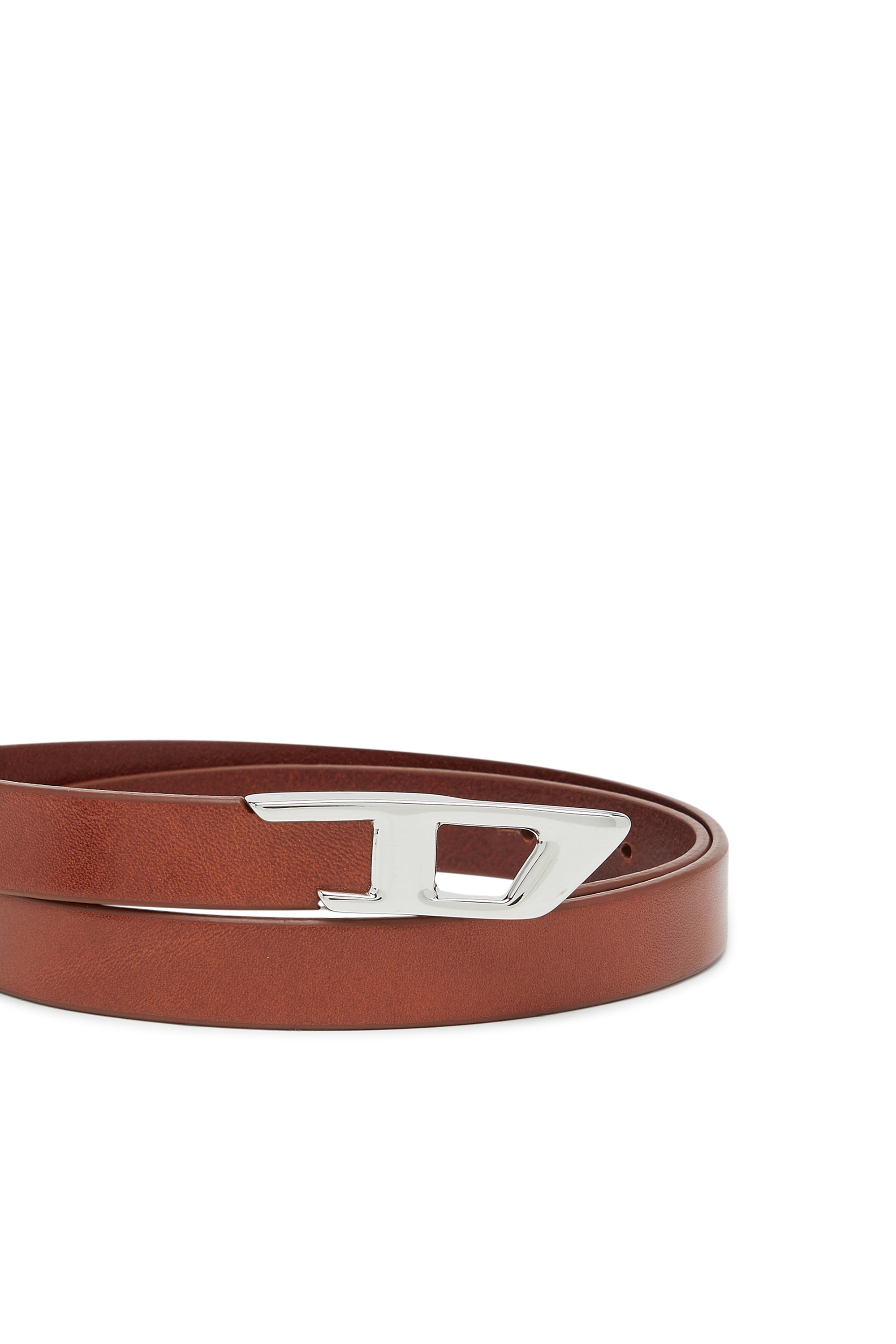Diesel - B-D LOGO 2.0 20, 2 cm ceinture en cuir avec boucle logo 3D Femme in Marron - 3