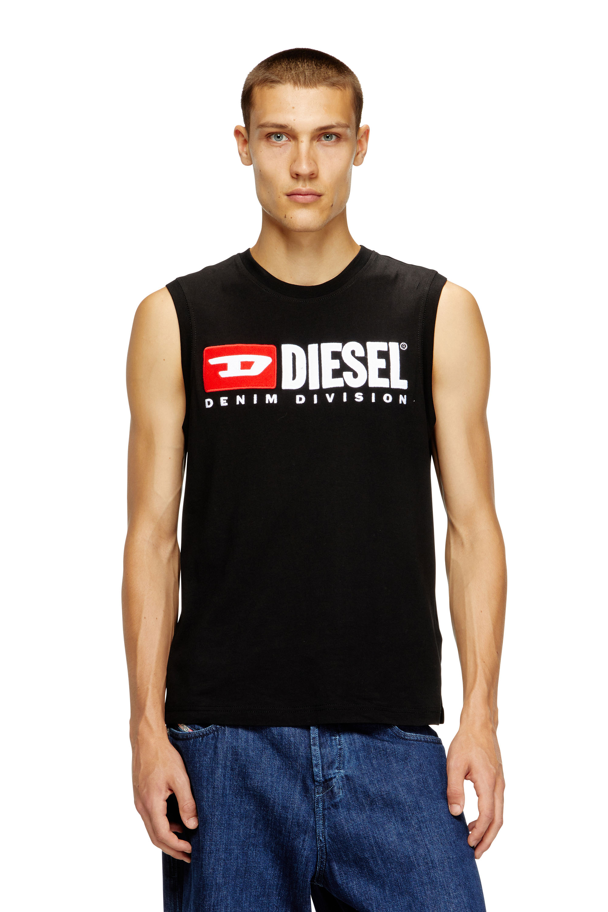 Diesel - T-ISCO-DIV, Débardeur avec logo imprimé sur le devant Homme in Noir - 3