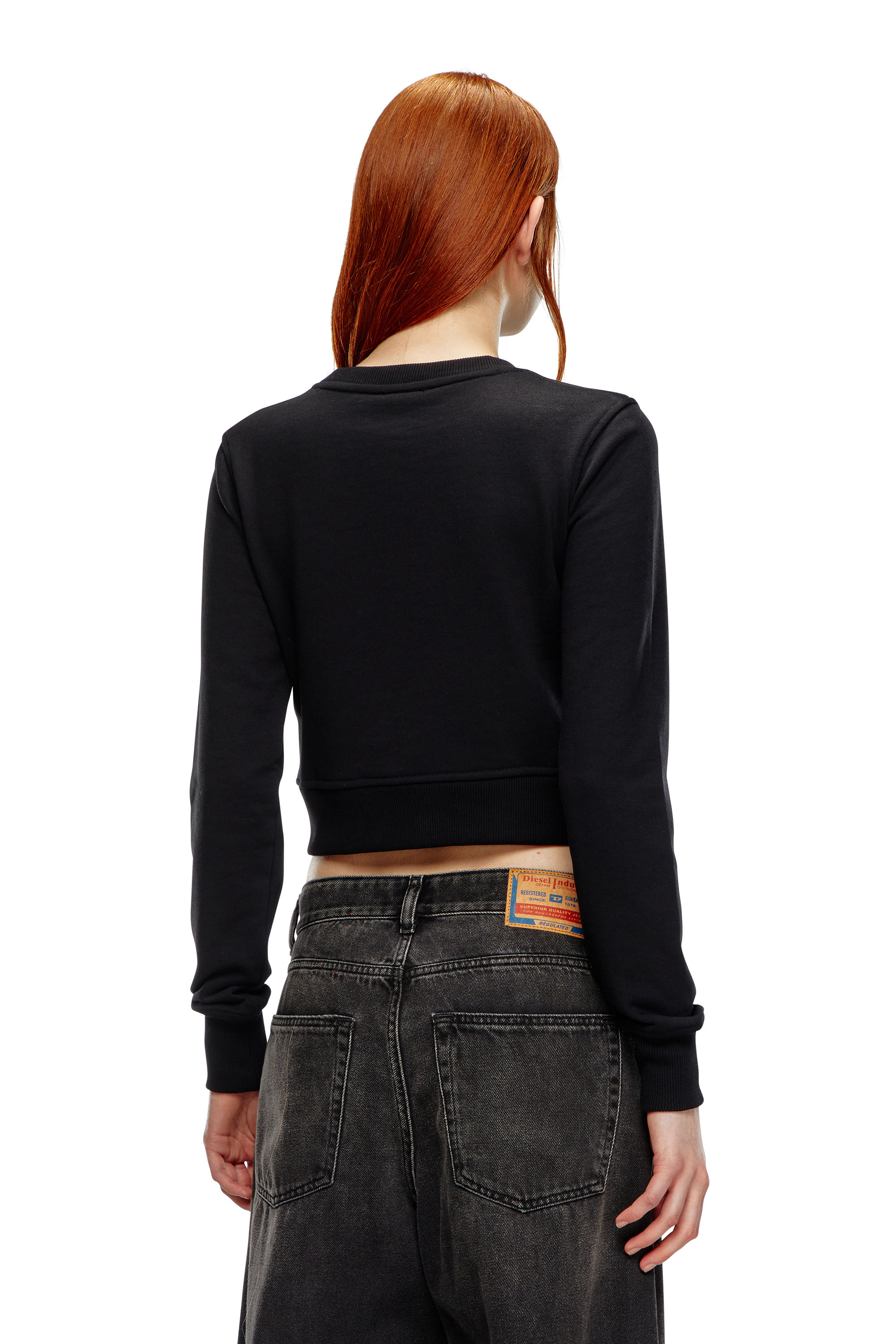 Diesel - F-SLIMMY-OD, Sweat-shirt cropped avec logo cut-out Femme in Noir - 4