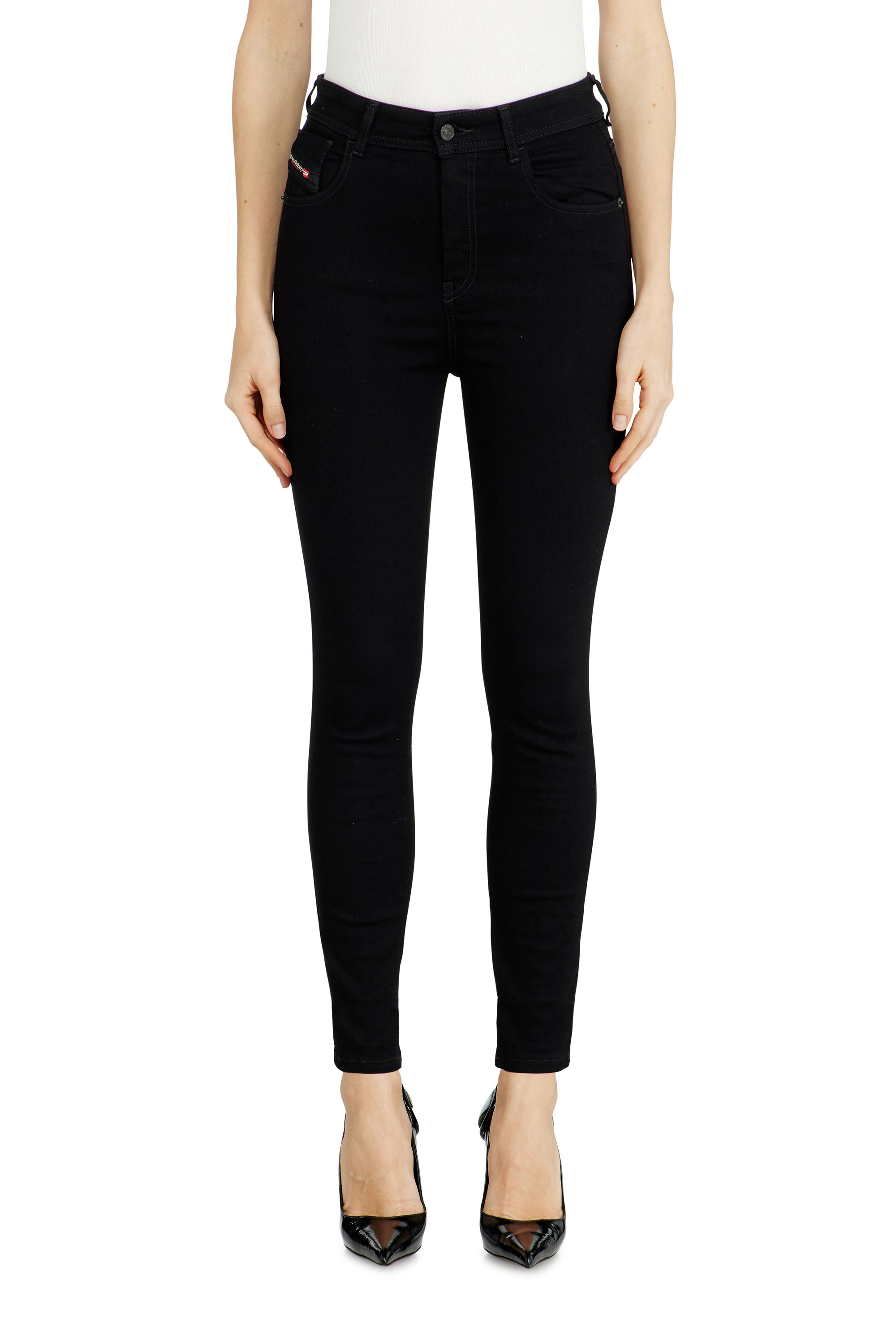 Diesel - Skinny Jeans 1984 Slandy-High 069EF Femme, Noir/Gris fonc&eacute; - Image 4