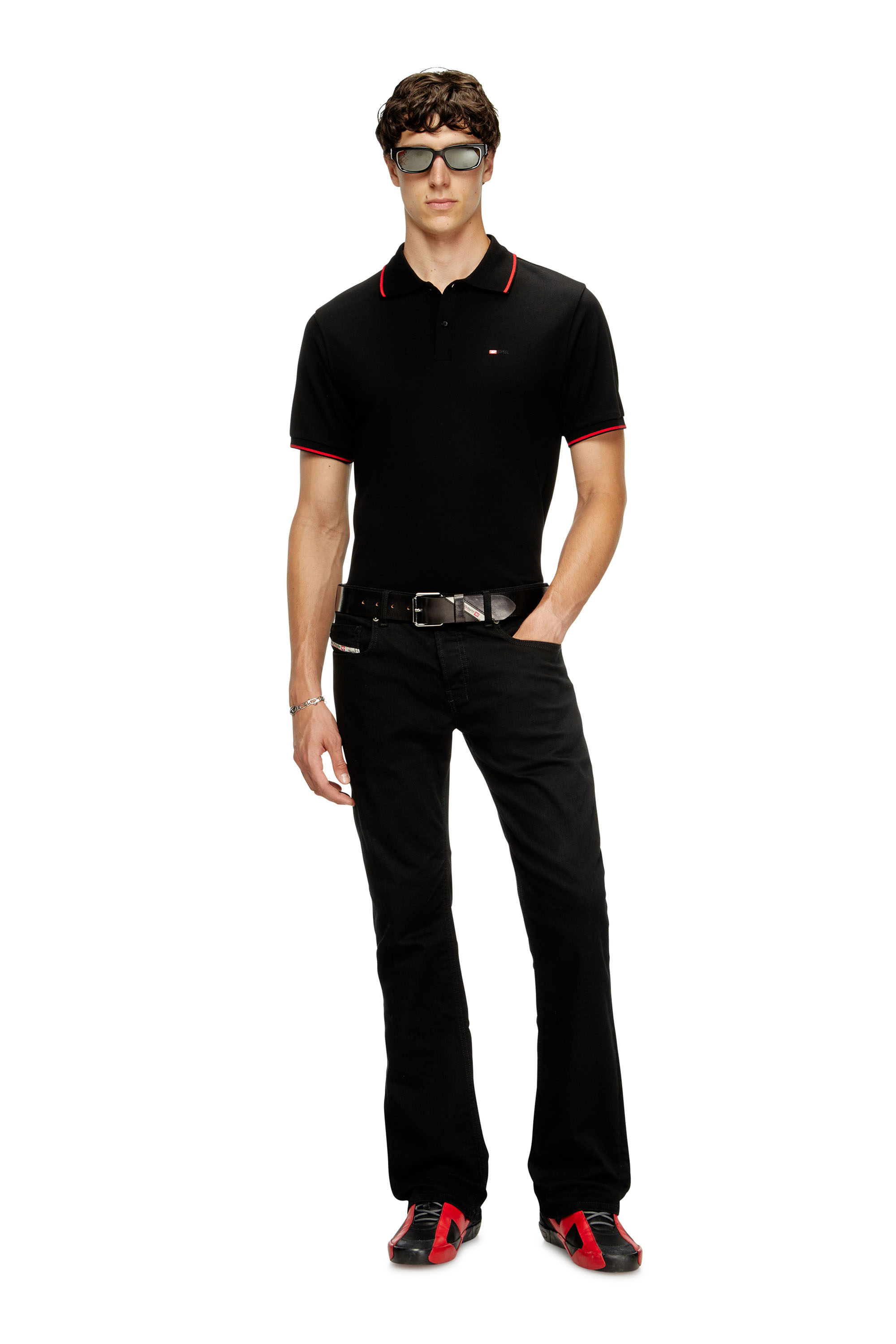Diesel - T-FERRY-MICRODIV, Polo avec micro broderie Diesel Homme in Noir - 1