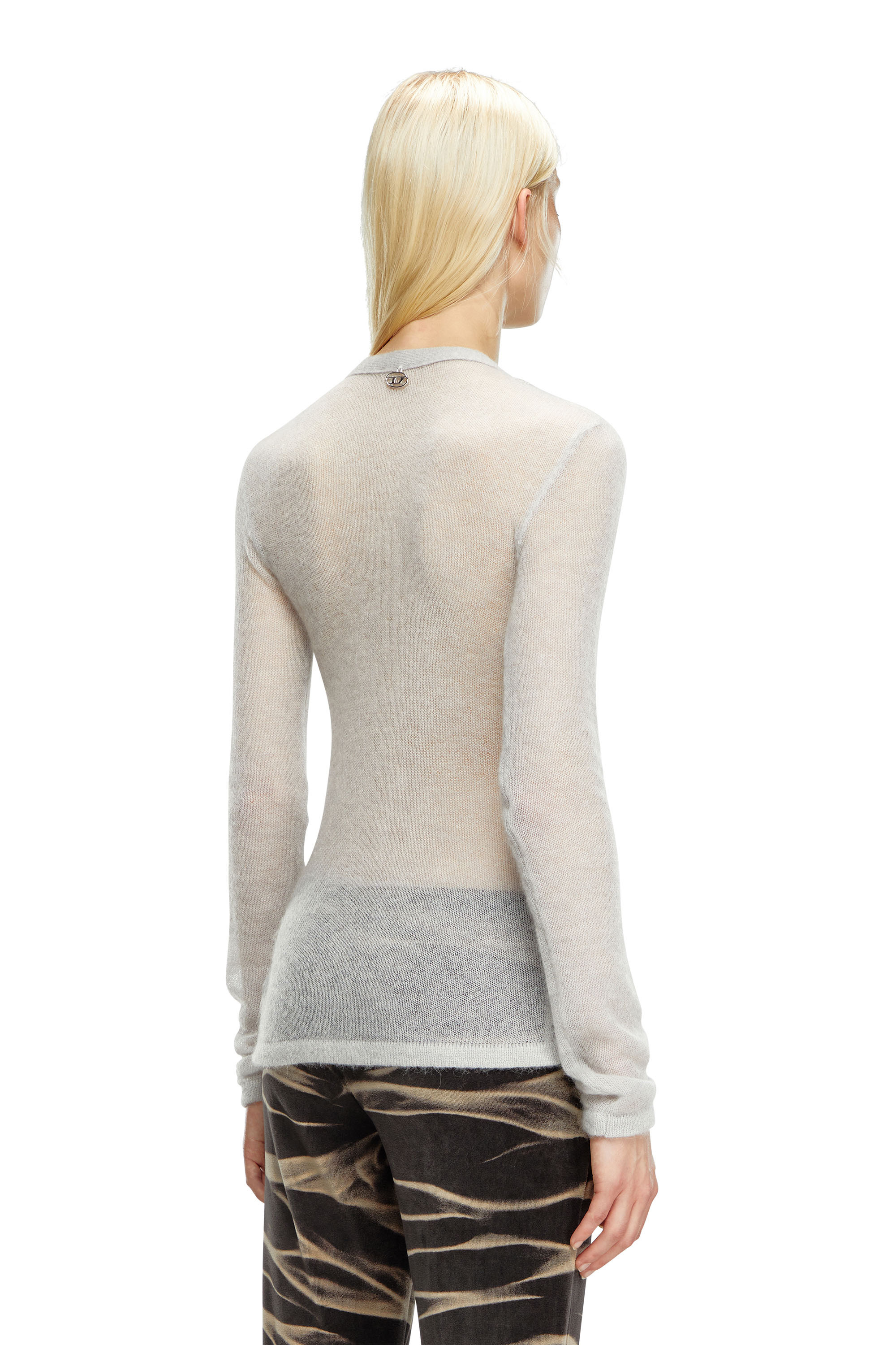 Diesel - M-ARINA, Femme Cardigan transparent avec détail soutien-gorge in Gris - Image 4