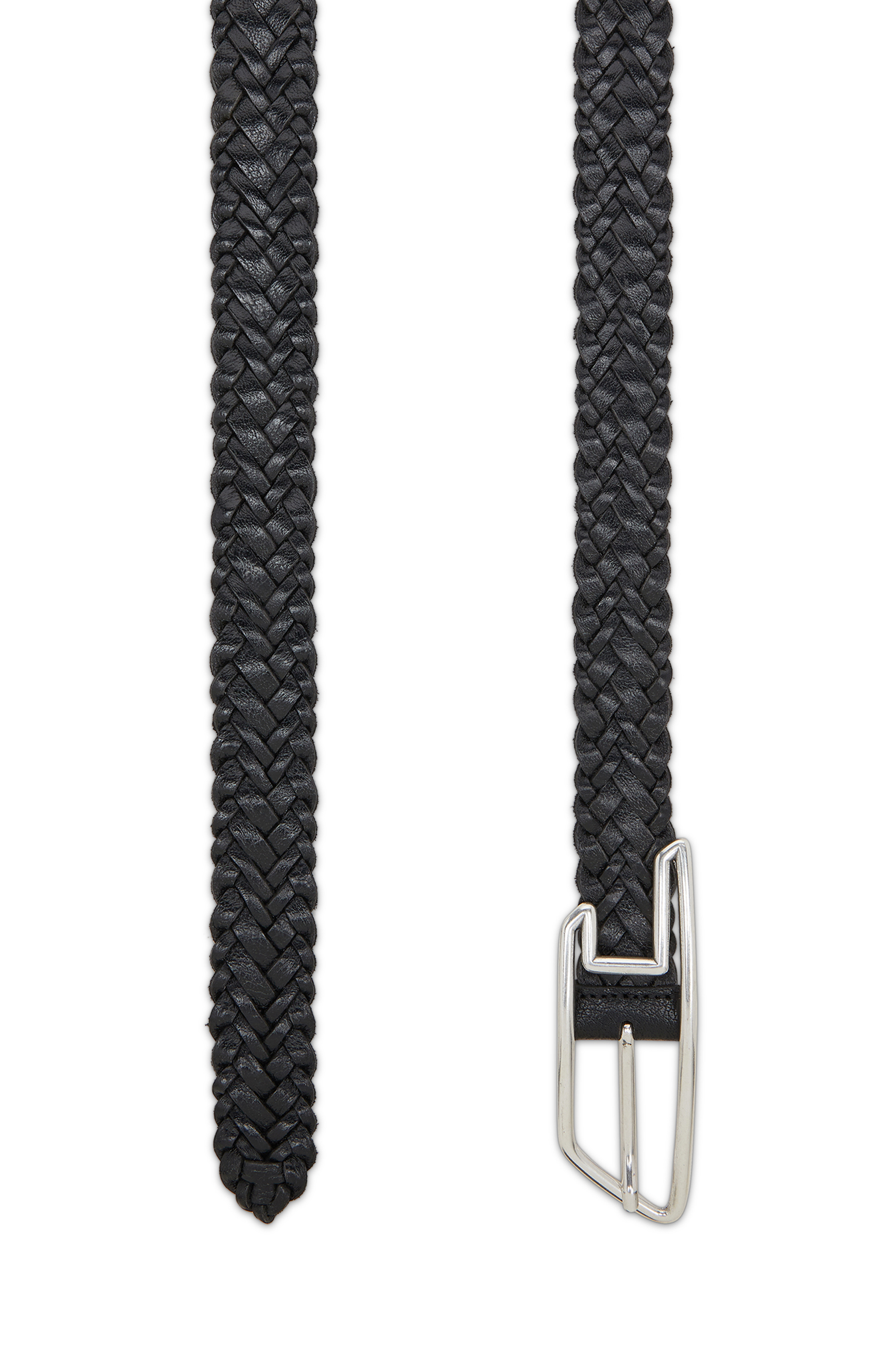 Diesel - B-D LINE 30 BRAIDERED, 3 cm ceinture en cuir tress&eacute; Mixte in Noir - 2