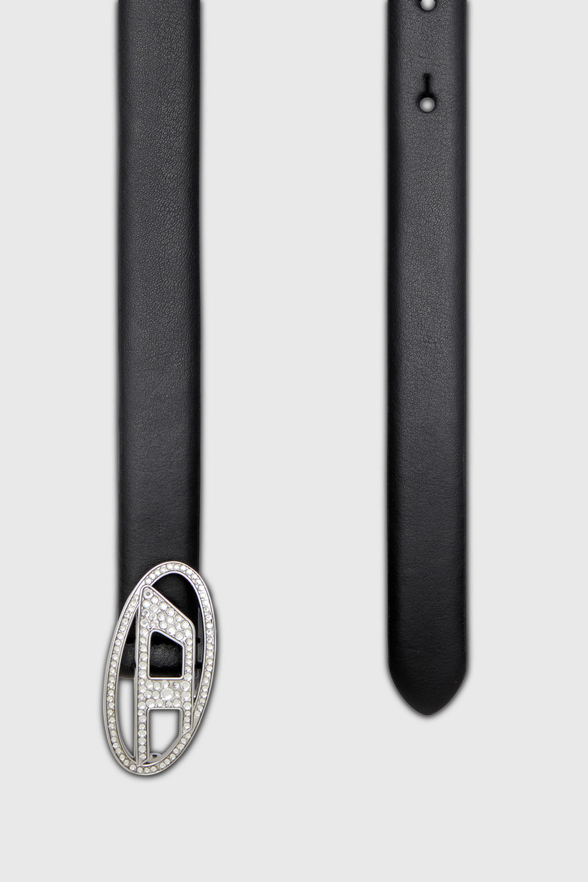 Diesel - B-1DR STRASS 20, Ceinture 1.9 cm fine en cuir avec boucle en cristal Femme in Noir - 2