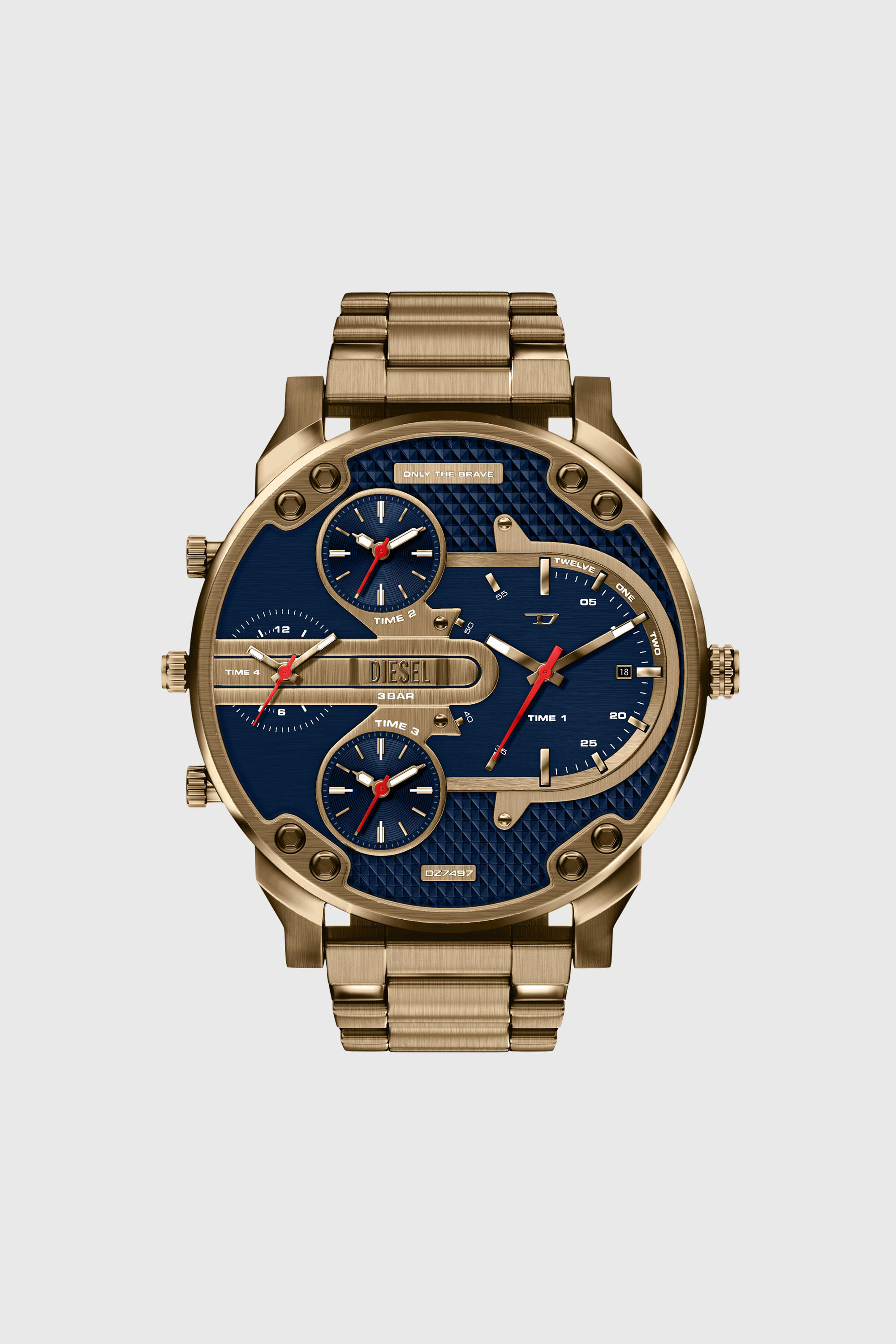 Diesel - DZ7497 WATCH, Montre Mr. Daddy Slim avec date en acier inoxydable finition or vieilli Homme in Dor&eacute; - 1