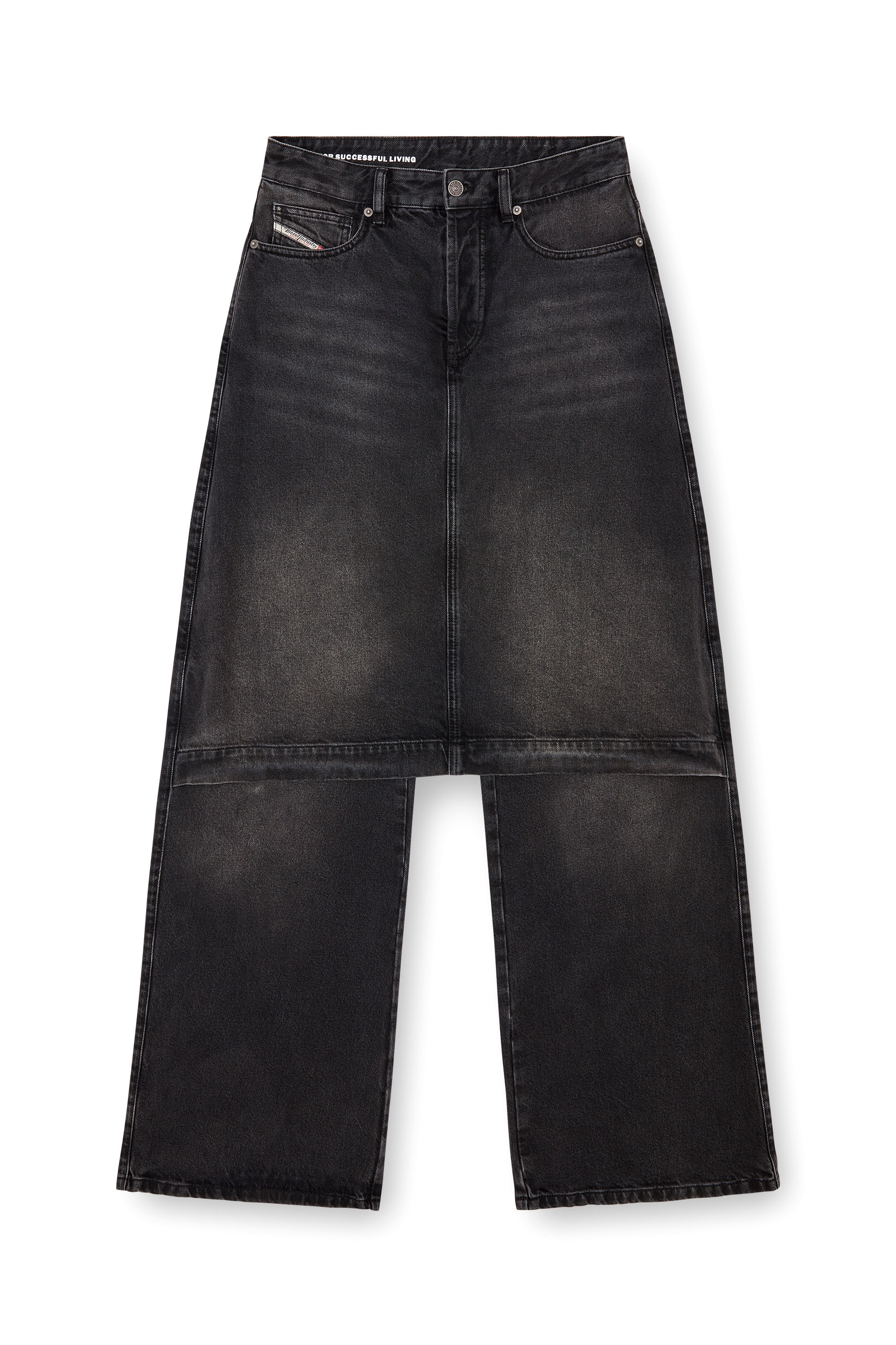 Diesel - Straight Jeans D-Syren 0CBDG Femme, Noir/Gris foncé - Image 3