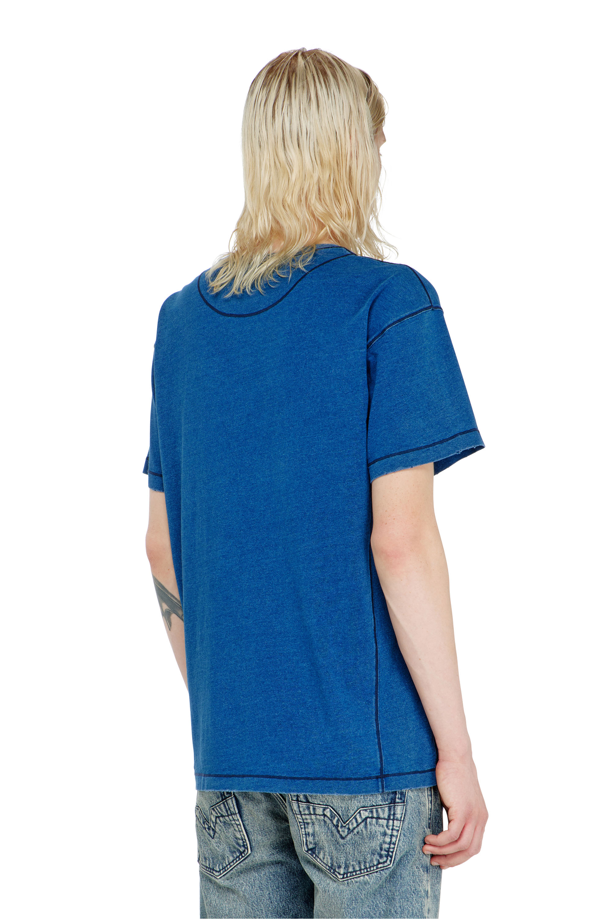 Diesel - T-NOX, T-shirt avec patchs effet ombre Homme in Bleu - 4