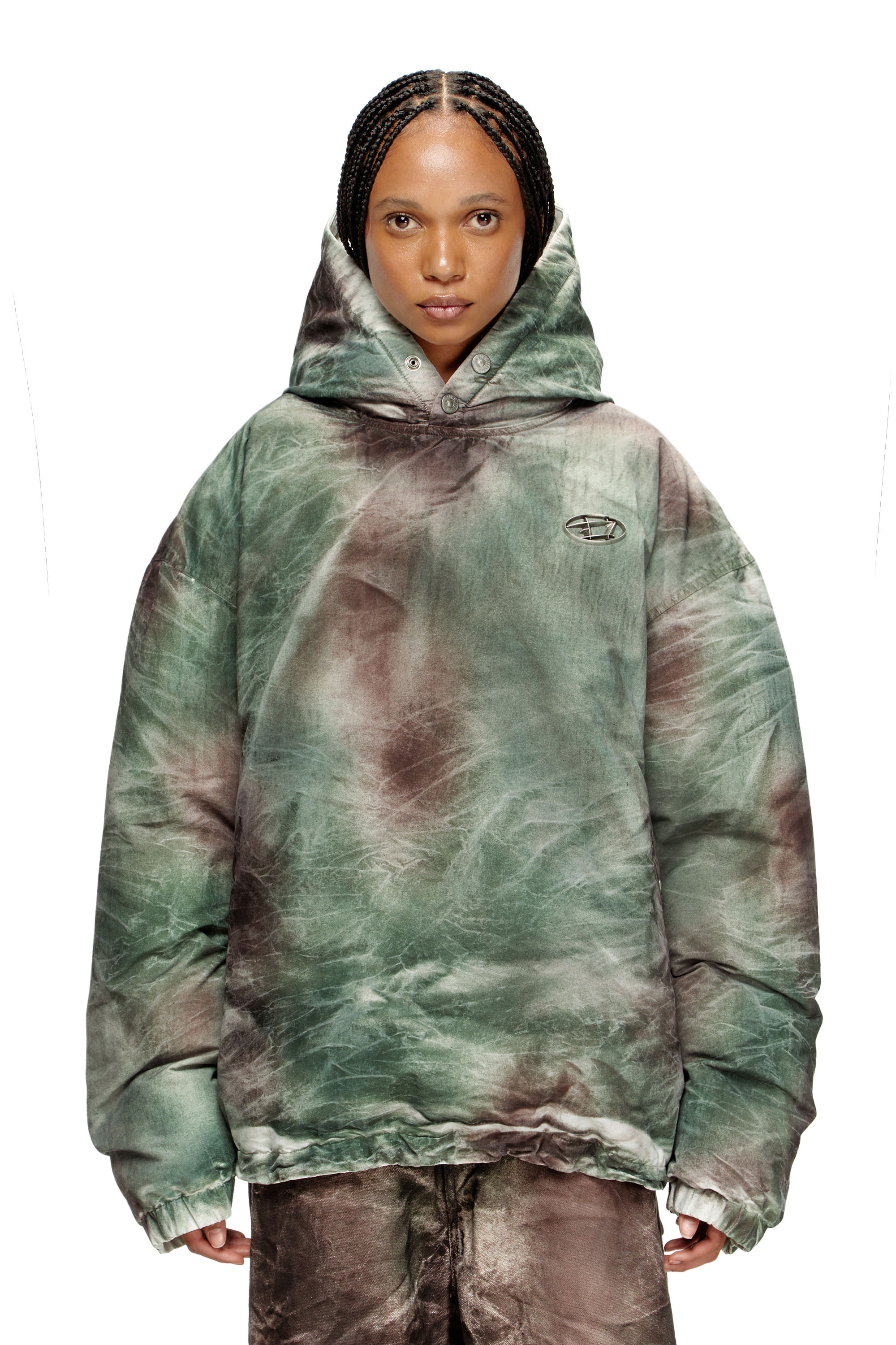 Diesel - W-THUG-JKT-PUFFY, Veste à capuche bouffante en nylon camouflage Mixte in Polychrome - 6