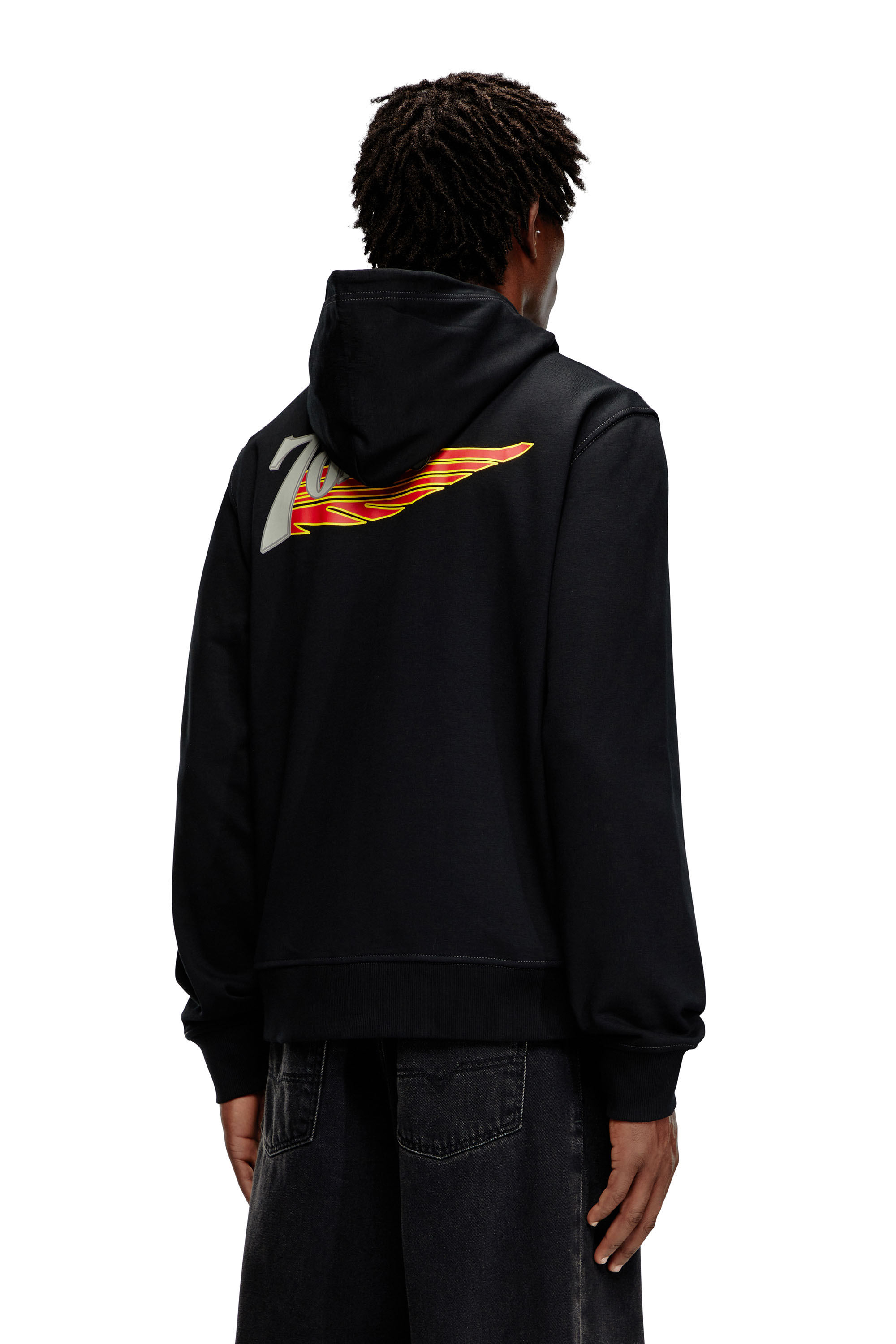 ★DIESEL★ J Rombe Zip-Up Hood Black A104970CKAM9XX A104970C DIESEL Zip Hoodie 20AW J-ROMBE 48 Cotton Black 0CKAM A10497