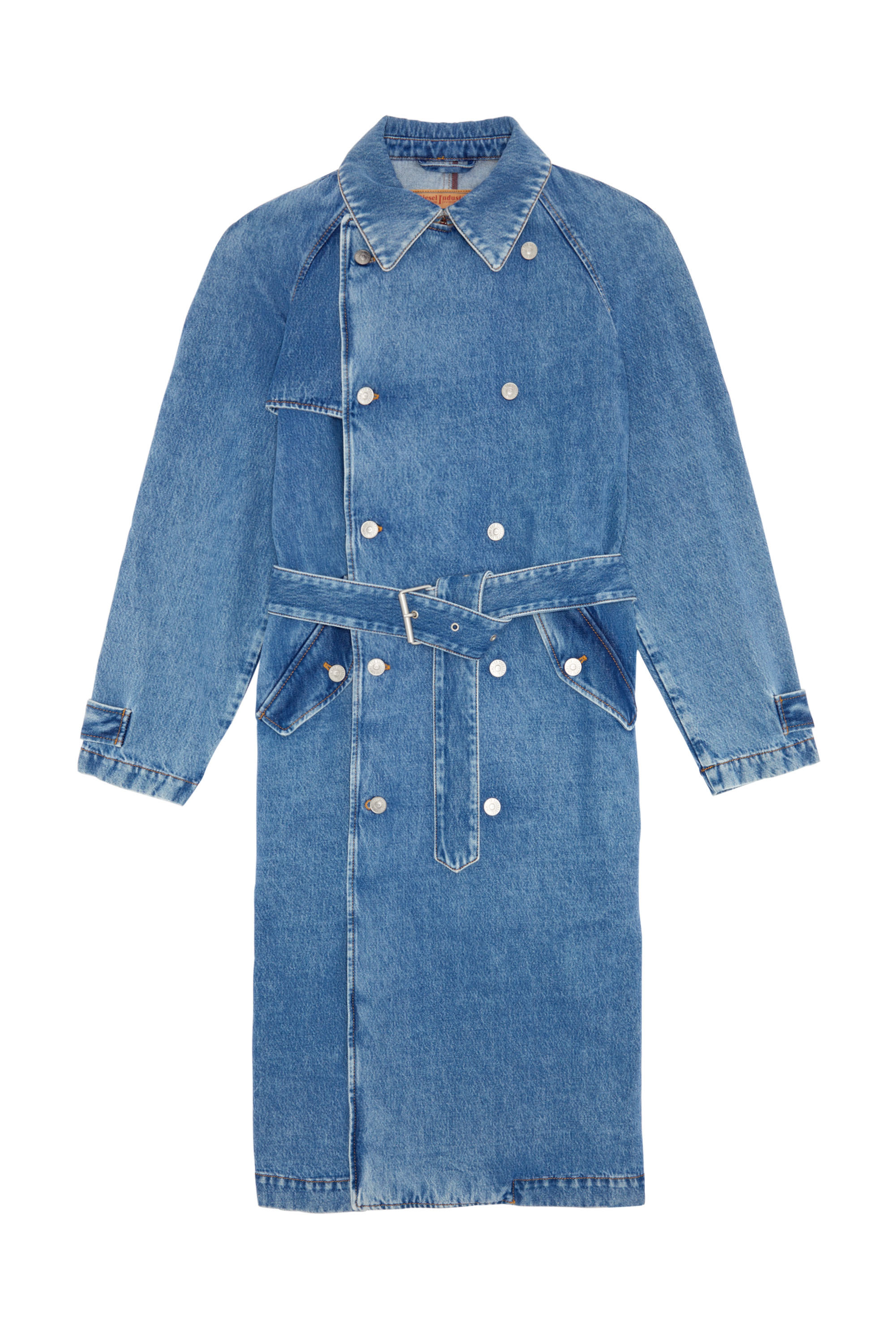 Diesel - D-DELIRIOUS DOUBLE BREASTED TRENCH COAT, Medium blue - Image 6