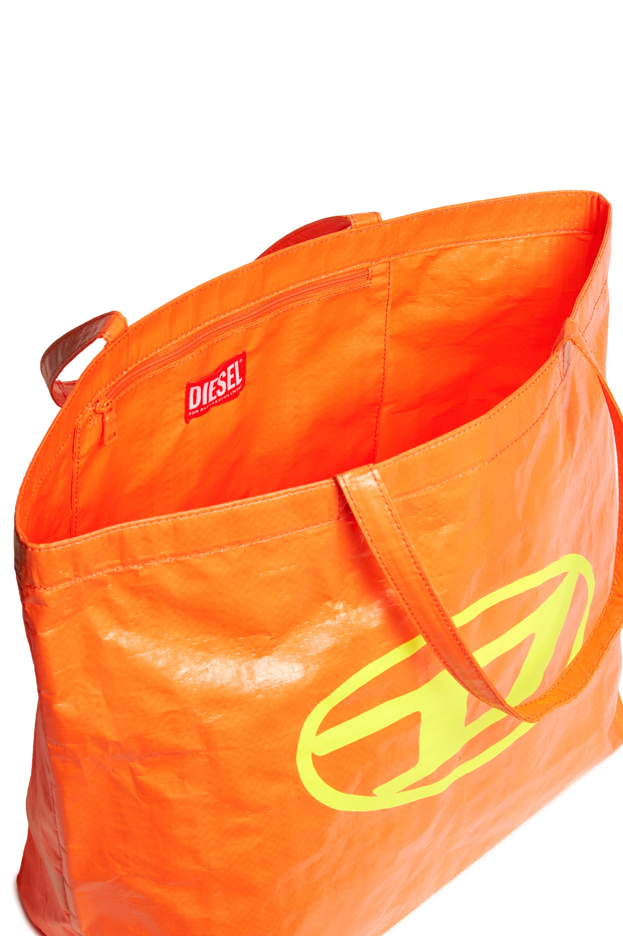 Diesel - WRITTEN, Sac de plage avec imprimé Oval D Femme in Orange - 5