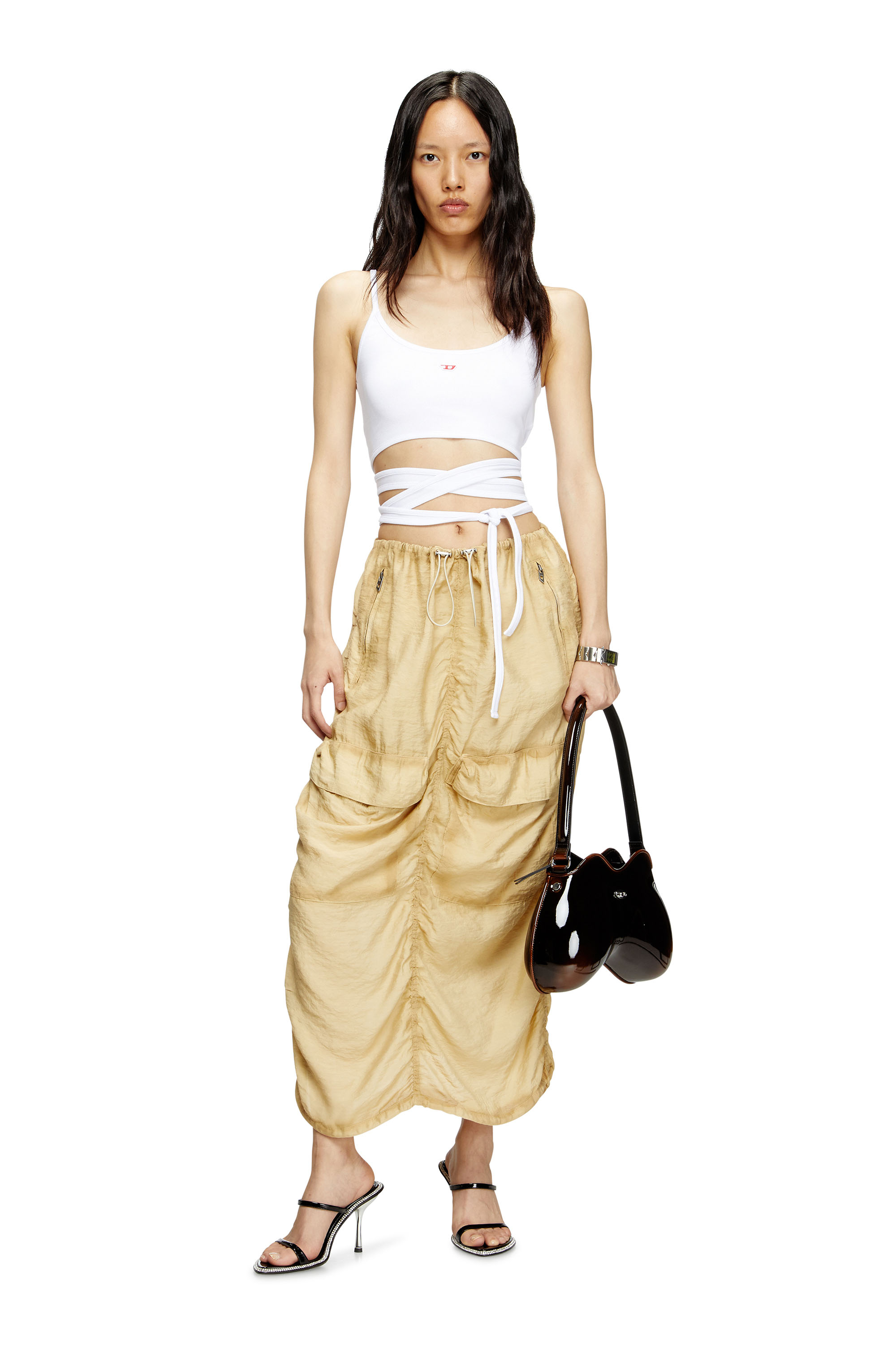 Diesel - T-LEYA-TAIL, Débardeur avec lanières croisées Femme in Blanc - 1