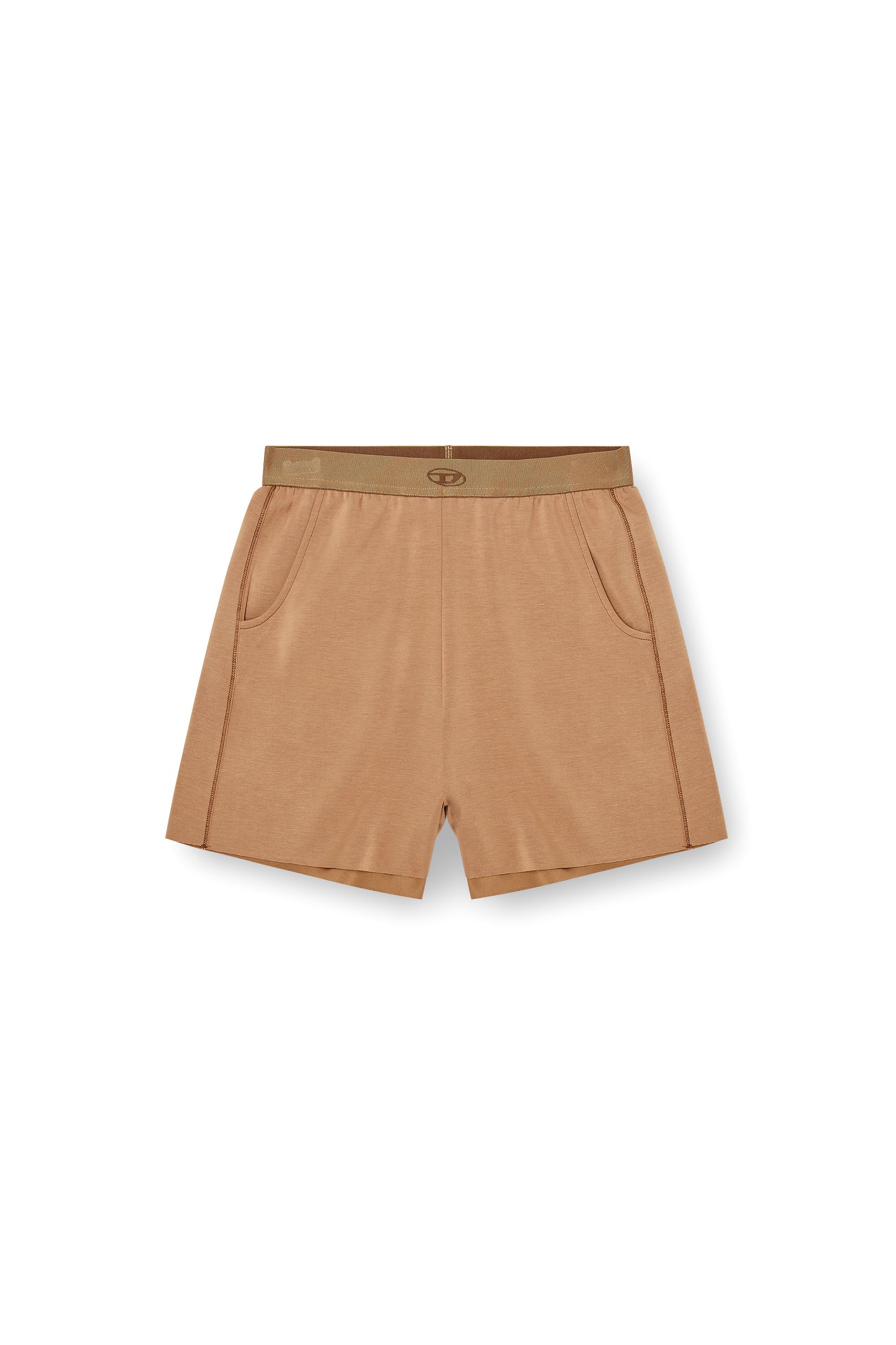 Diesel - MARTHA-UTLT, Short en scuba stretch l&eacute;ger Femme in Marron - 3