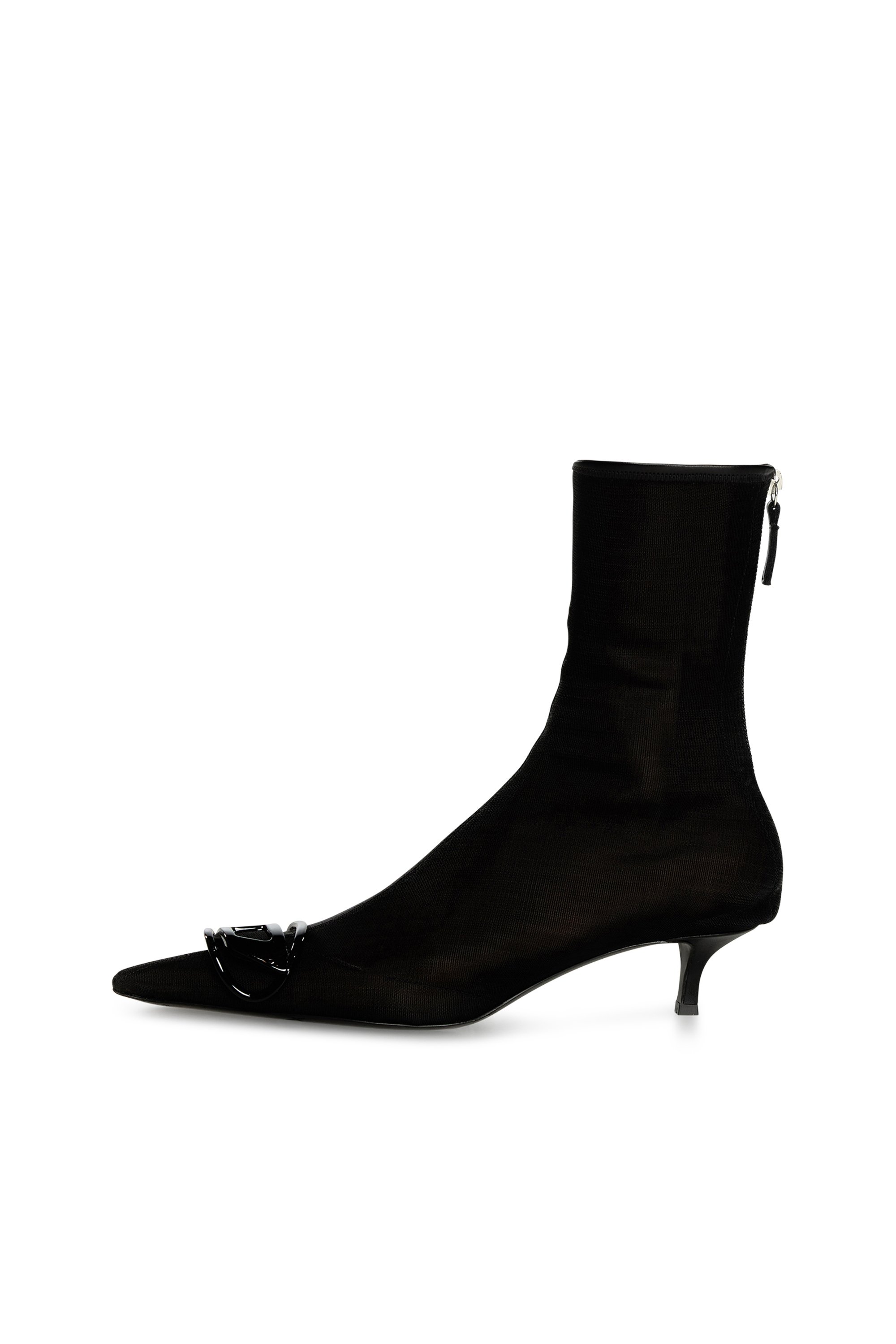 Diesel - D-VENUS KITTIE BT, Bottines en mesh stretch avec petit talon Femme in Noir - 5