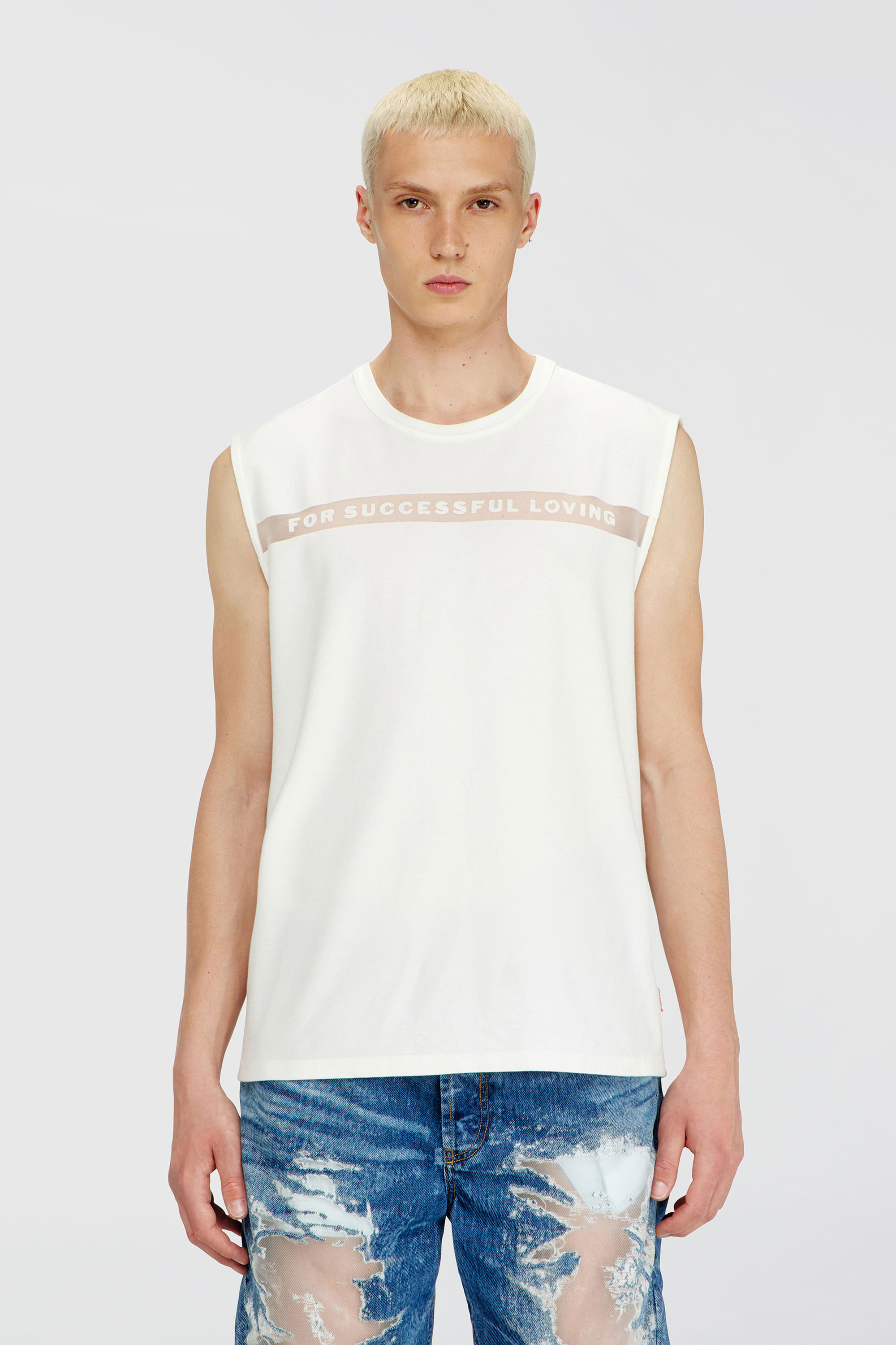 Diesel - PR-T-NORM-BISC-MATI-R, D&eacute;bardeur avec logo For Successful Loving Mixte in Blanc - 3