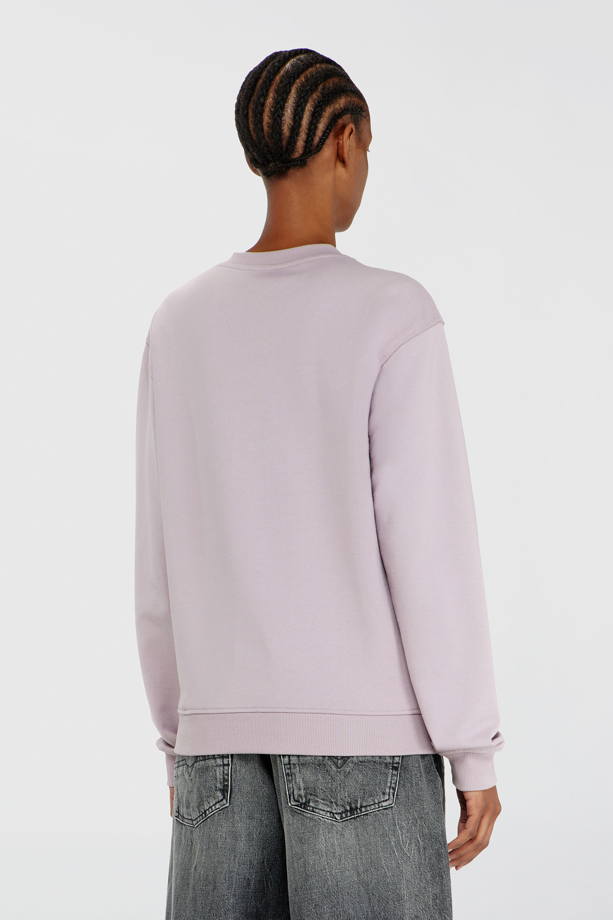 Diesel - F-NORMY-OD, Sweat-shirt en coton avec broderie Oval D Femme in Violet - 4