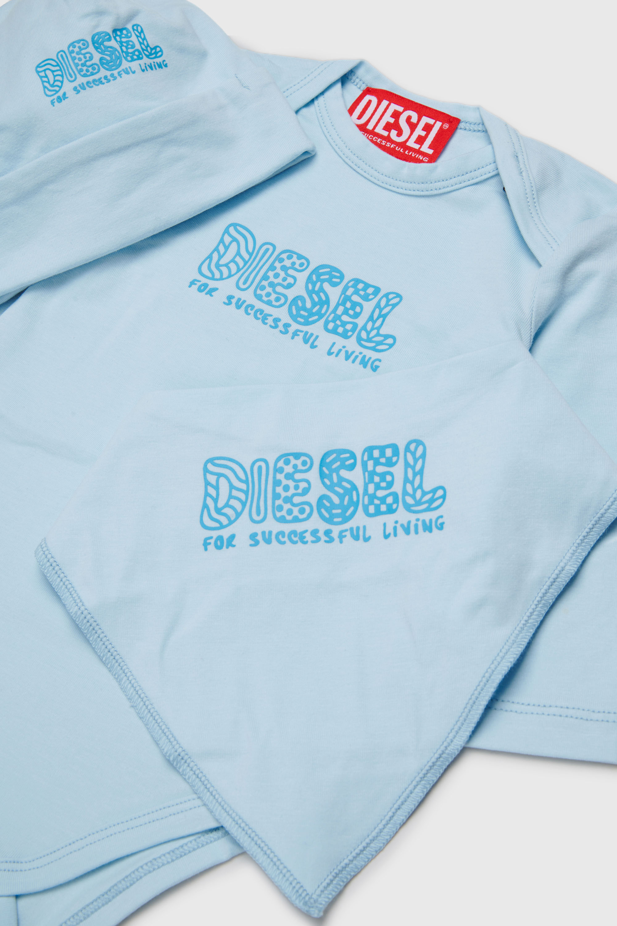 Diesel - UBBYBOX-NB, Ensemble nouveau-n&eacute; avec imprim&eacute; doodle-logo Mixte in Bleu - 3